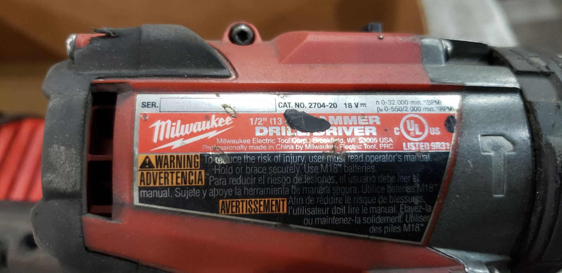 Milwaukee 2704-20, 1/2", 18V Hammer Drill Driver - Image 2 of 3