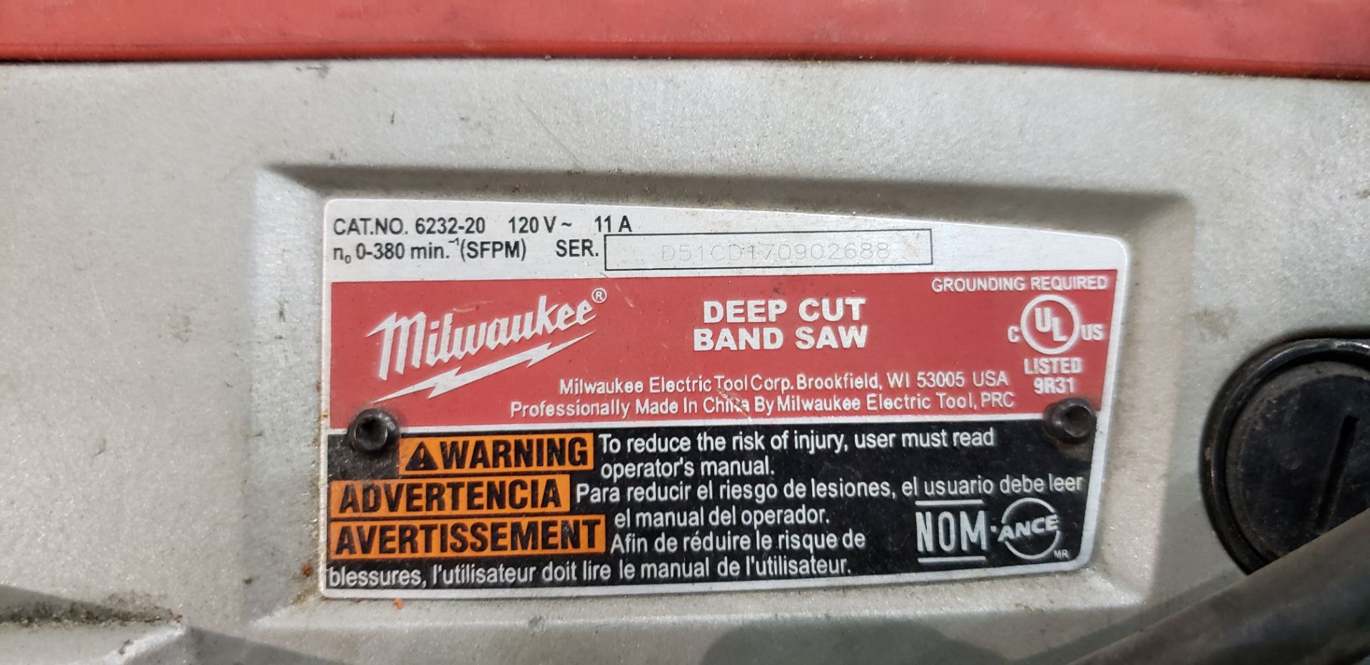 Milwaukee 6232-20 Deep Cut Band Saw - Image 2 of 2