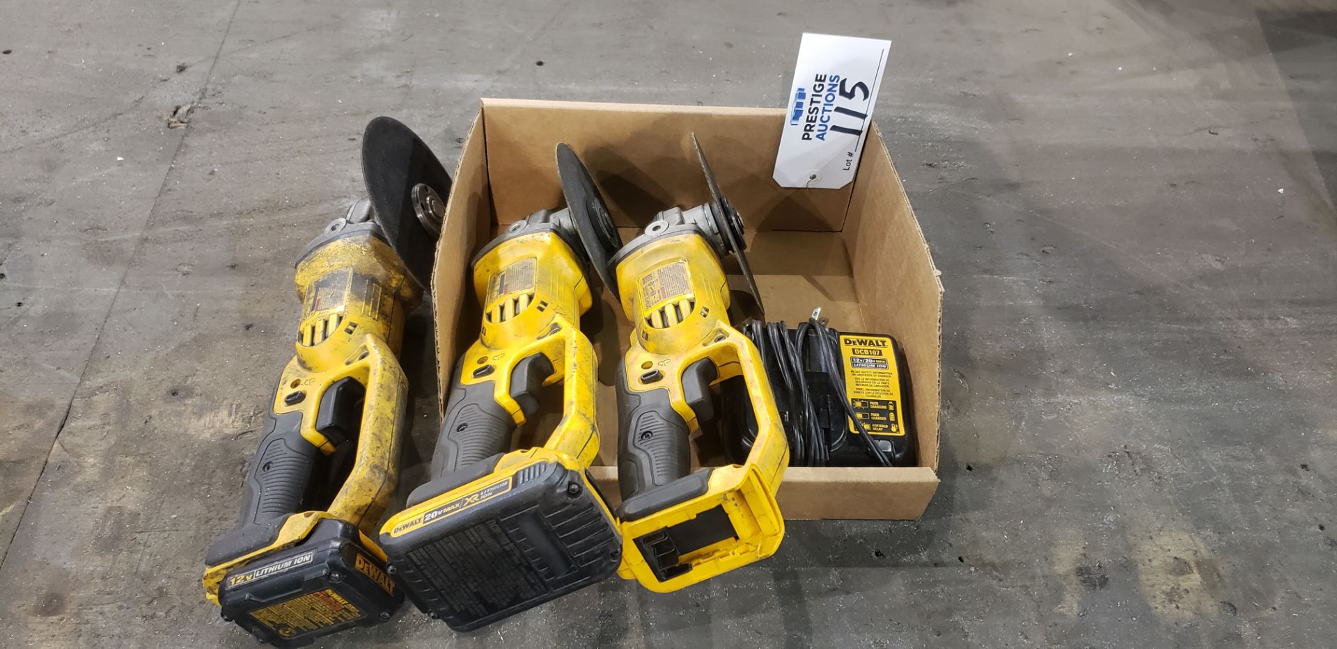 (3) DeWalt DCG412, 20V Cordless Grinders