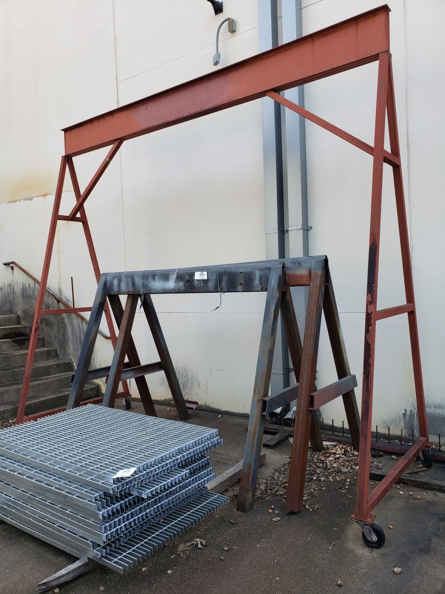 Rolling Gantry Frame & (2) Steel Saw Horses - Image 2 of 2