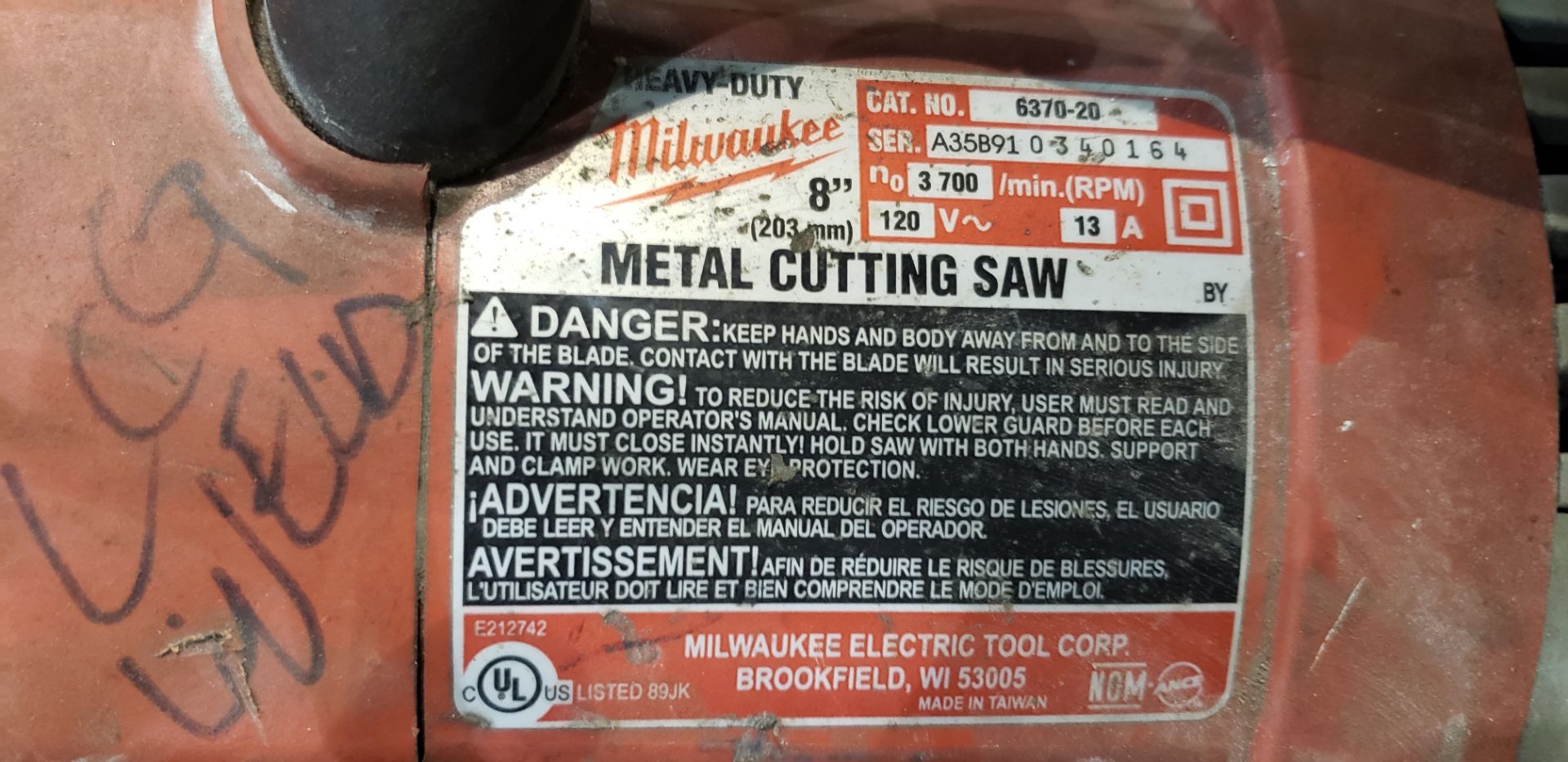 Milwaukee 6370-20 Metal Cutting Saw - Image 3 of 3