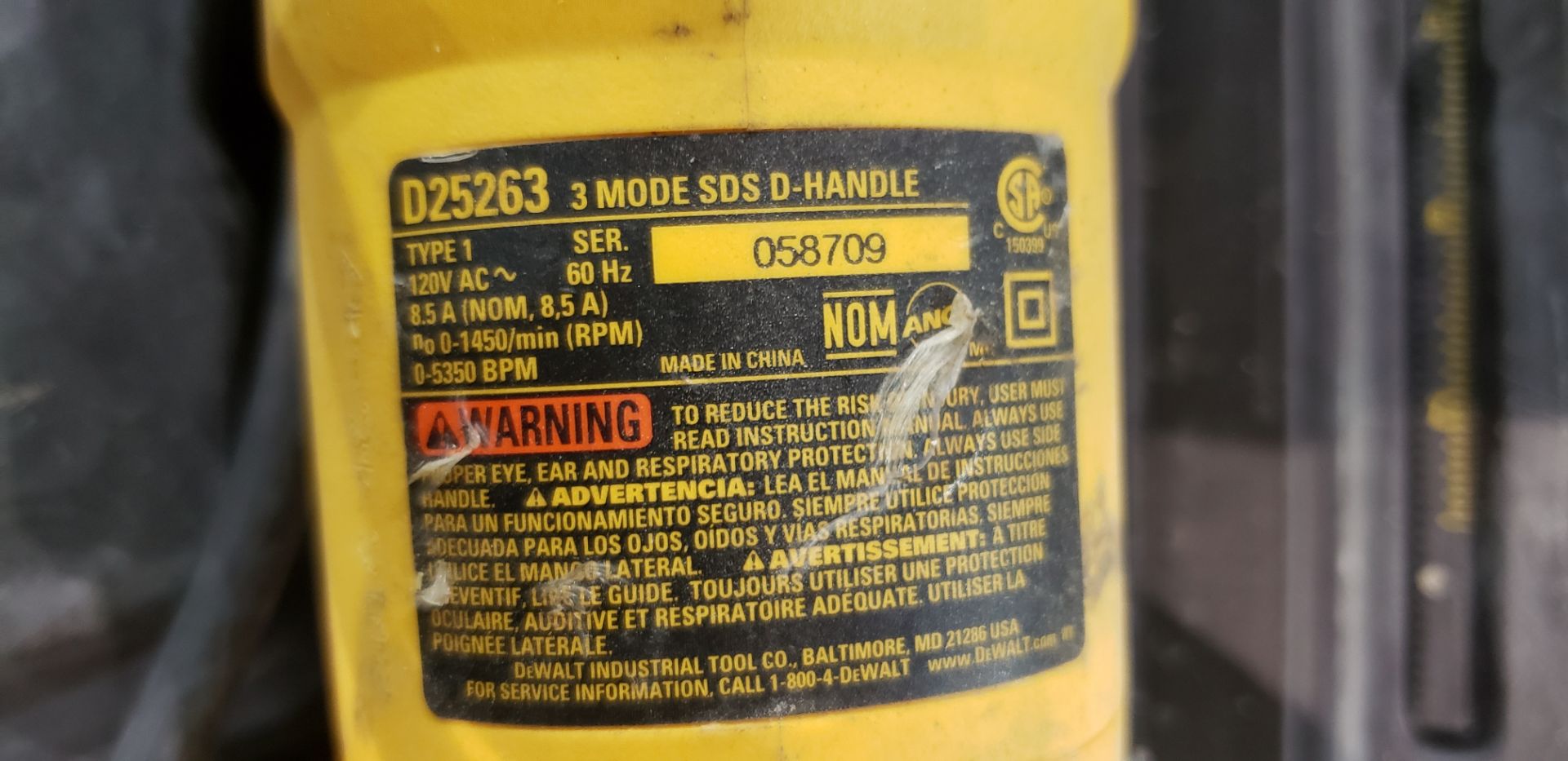 DeWalt D25623, 3Mode, SDS, D-Handle, Rotary Hammer 1 - Image 3 of 3