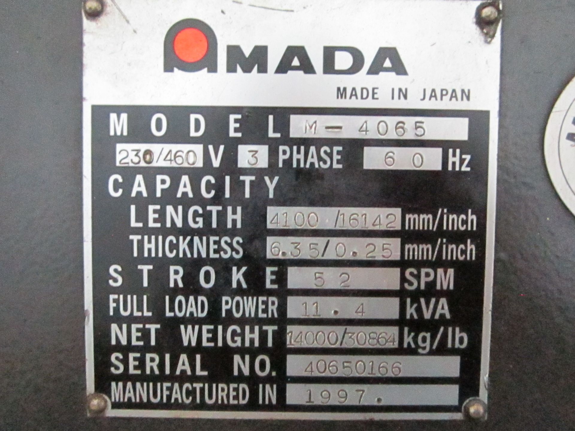 AMADA M-4065 SQUARING SHEAR - Image 8 of 13