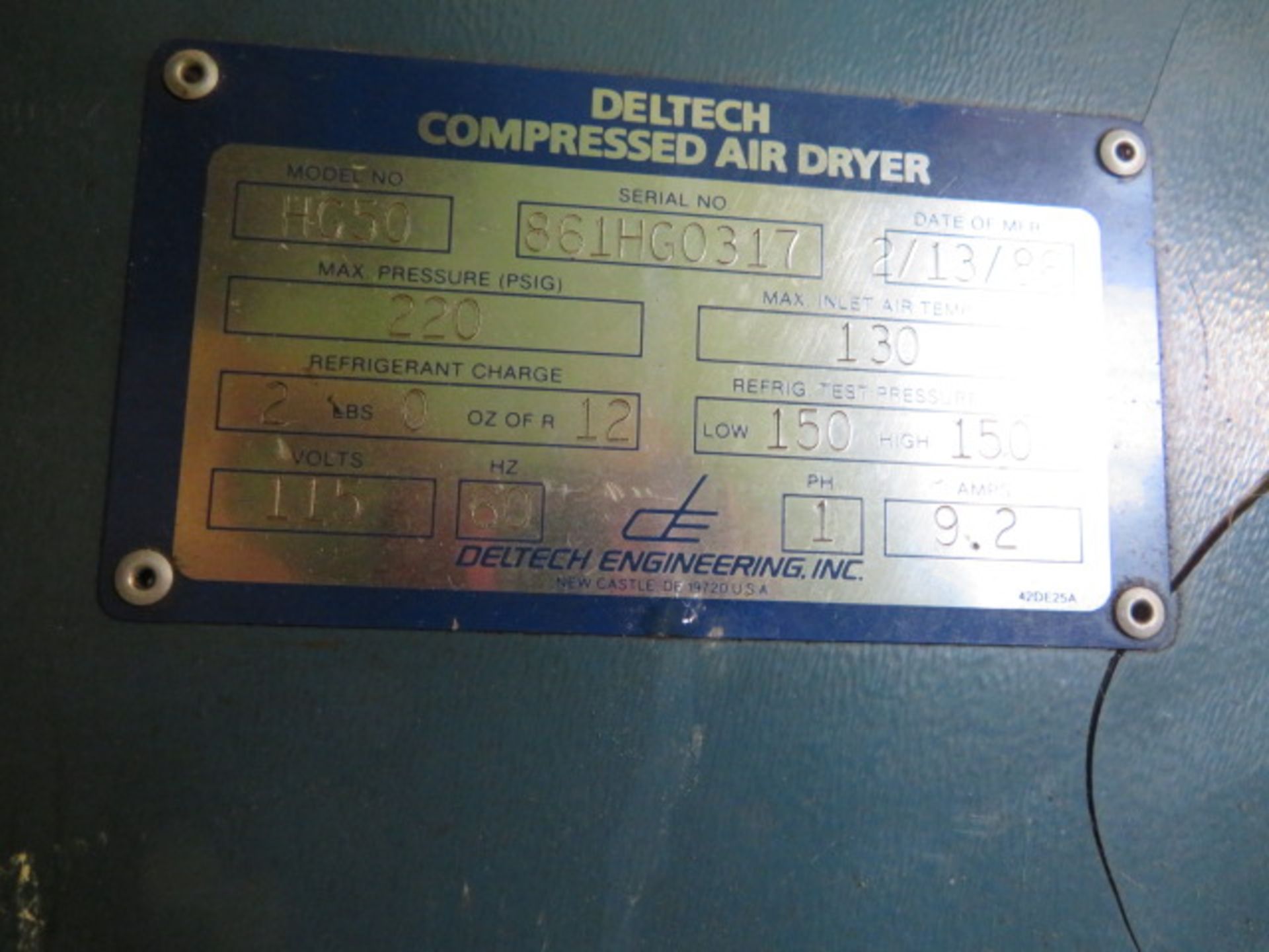 DELTECH HG50 REFRIGERATED AIR DRYER - Image 2 of 2