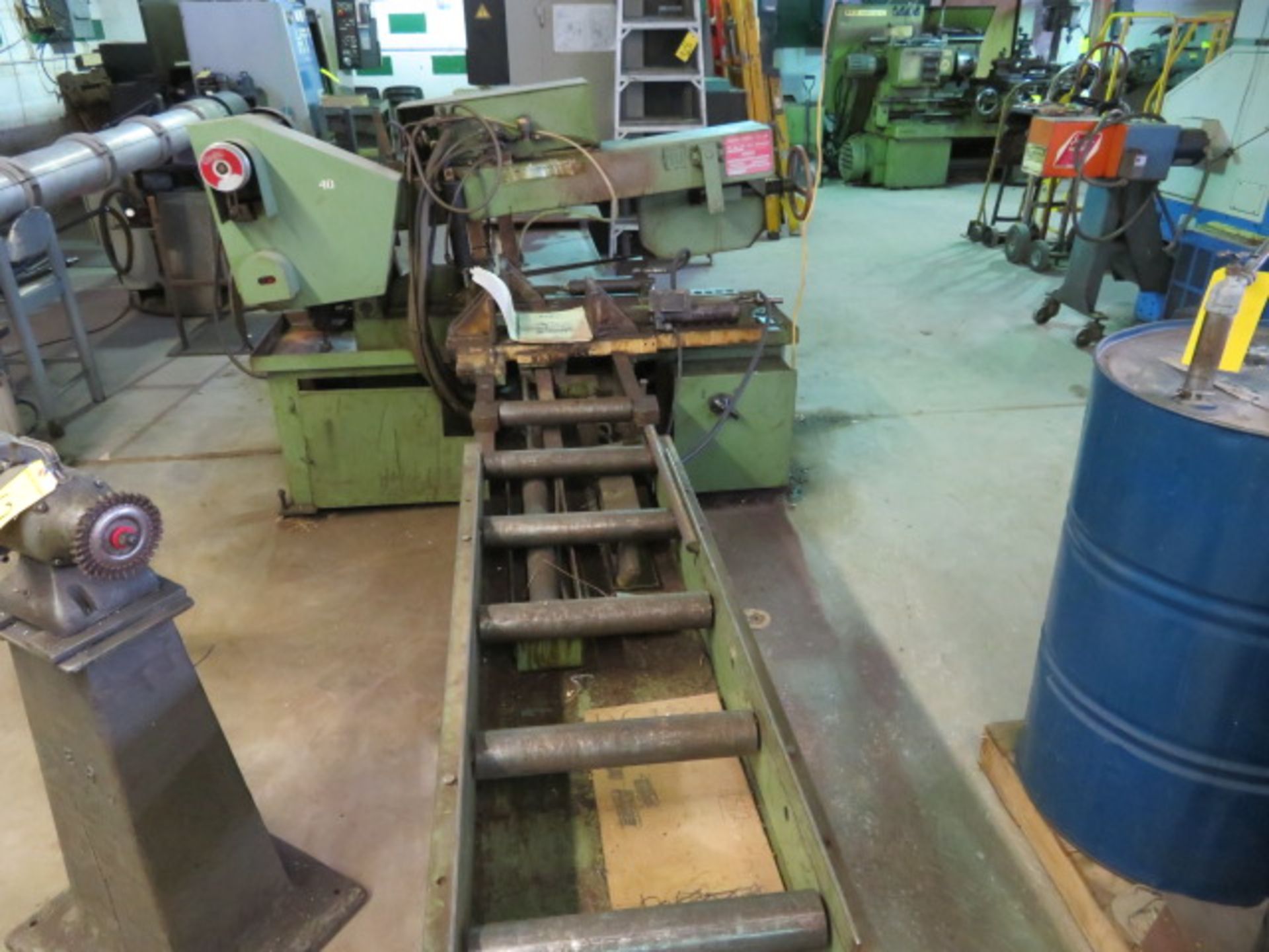 DOALL MDL. C-10 AUTOMATIC HYD. FEED HORIZONTAL BAND SAW, S/N 344-76281, HYD. CLAMPING AND ROLLER FEE - Image 5 of 6