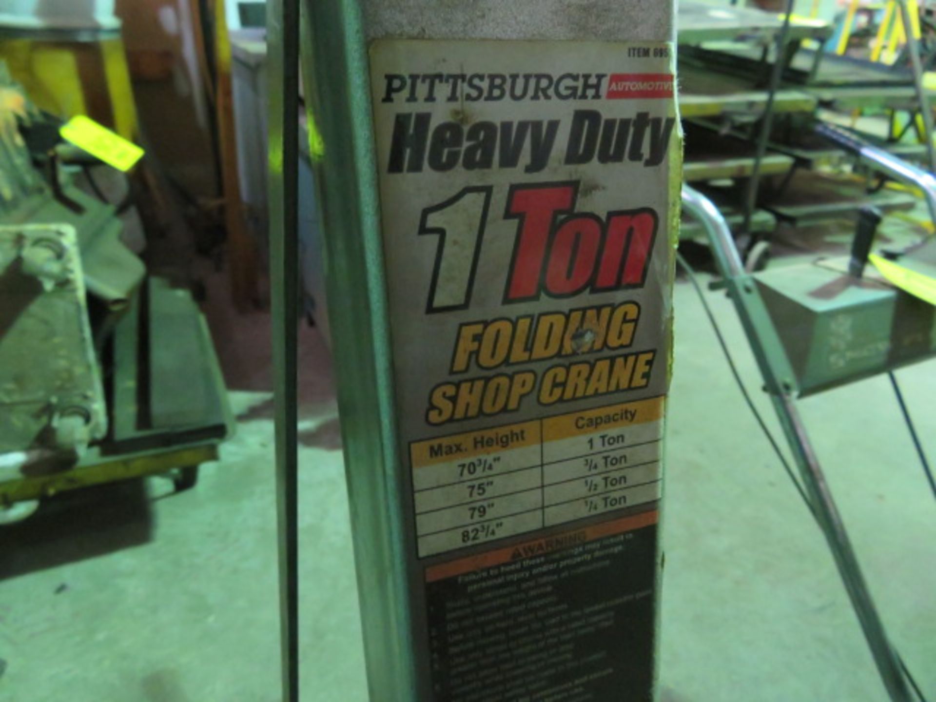 PITTSBURGH 1 TON FOLDING SHOP CRANE - Image 2 of 2