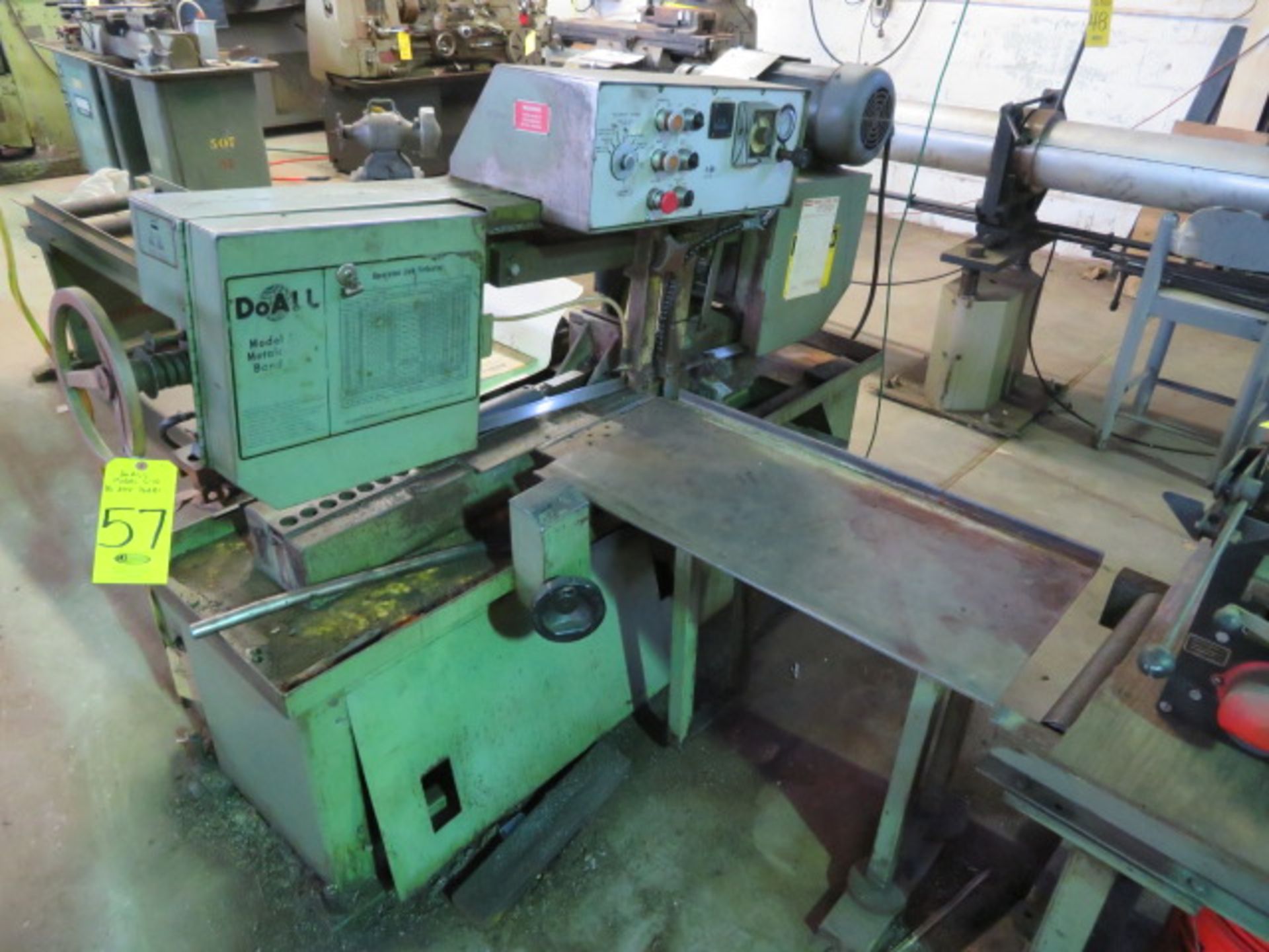 DOALL MDL. C-10 AUTOMATIC HYD. FEED HORIZONTAL BAND SAW, S/N 344-76281, HYD. CLAMPING AND ROLLER FEE - Image 2 of 6