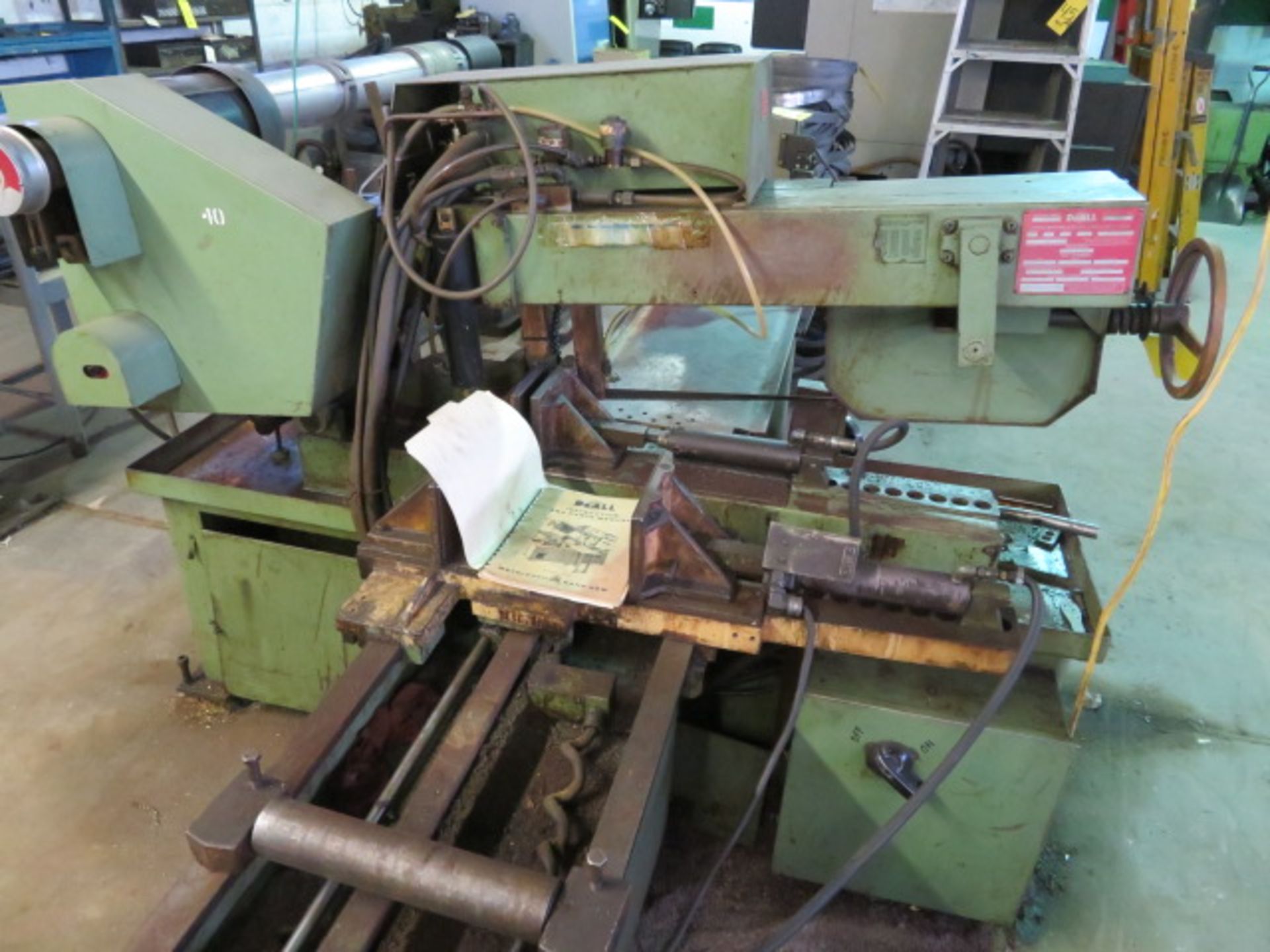 DOALL MDL. C-10 AUTOMATIC HYD. FEED HORIZONTAL BAND SAW, S/N 344-76281, HYD. CLAMPING AND ROLLER FEE - Image 4 of 6