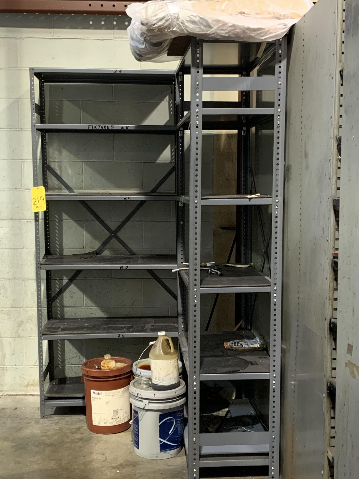 (2) SECTIONS OF ADJUSTABLE STEEL SHELVING