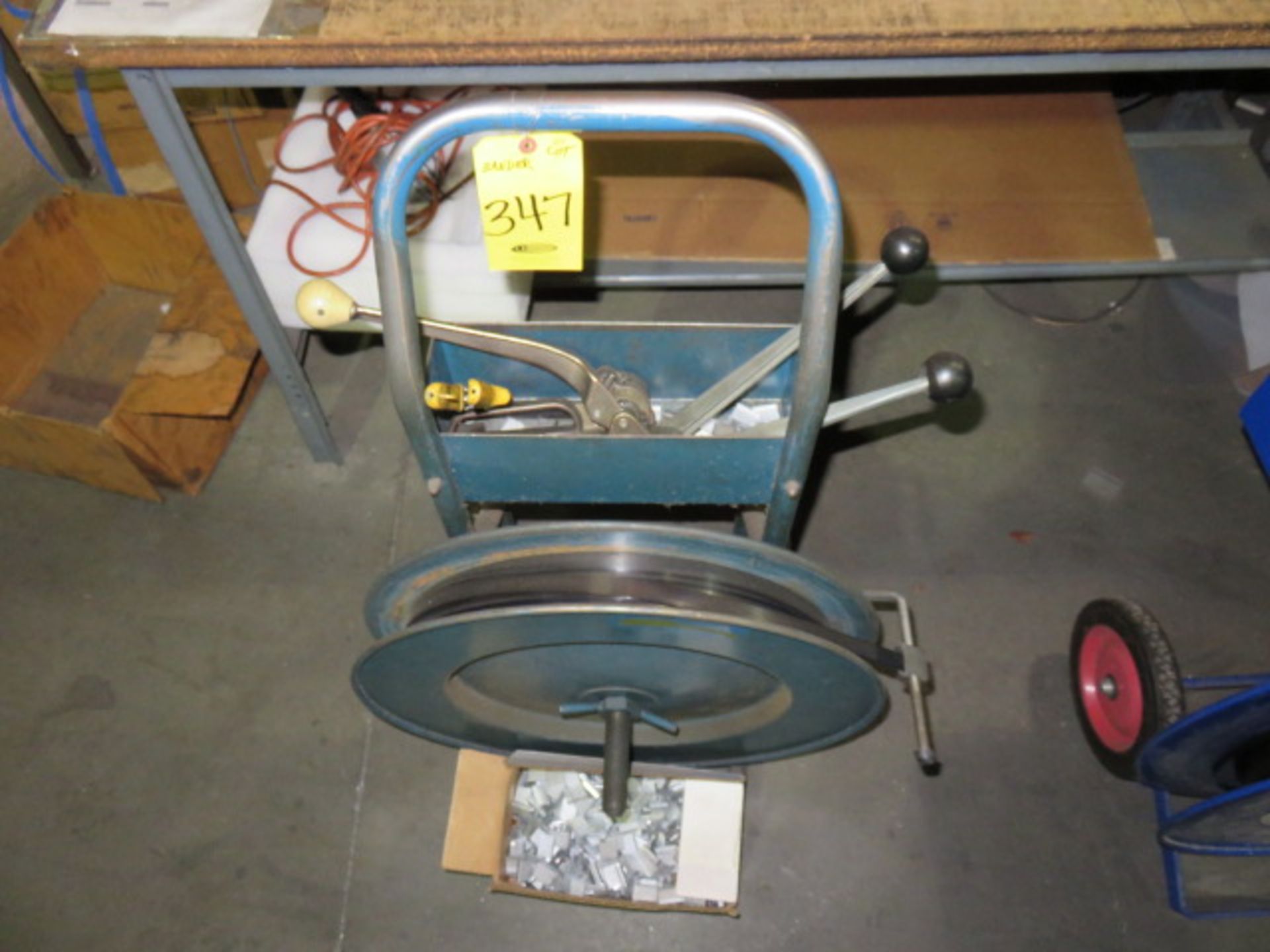 STEEL STRAPPING CART WITH TOOLS