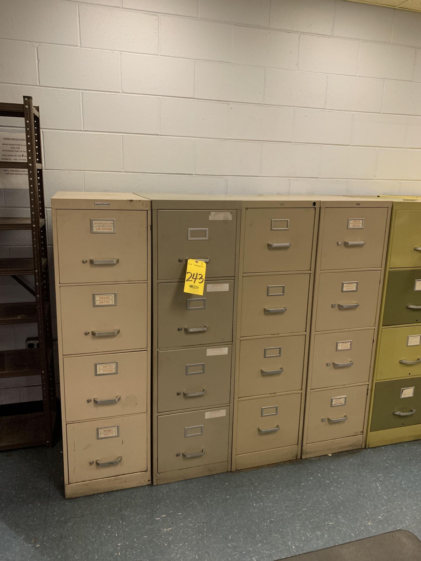 (4) 4 DRAWER LETTER FILE CABINETS