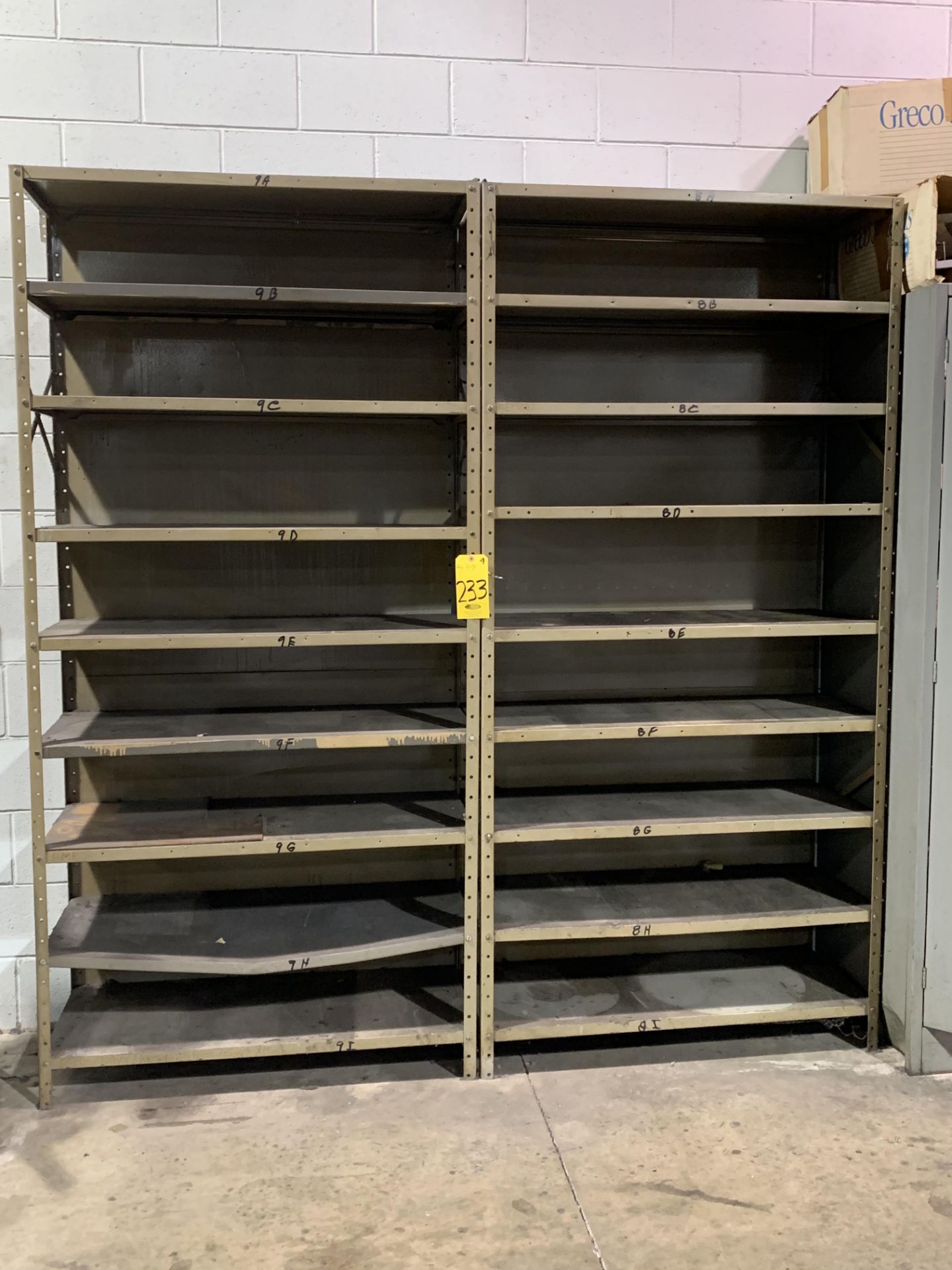 (4) 42 IN. SECTIONS OF STEEL SHELVING