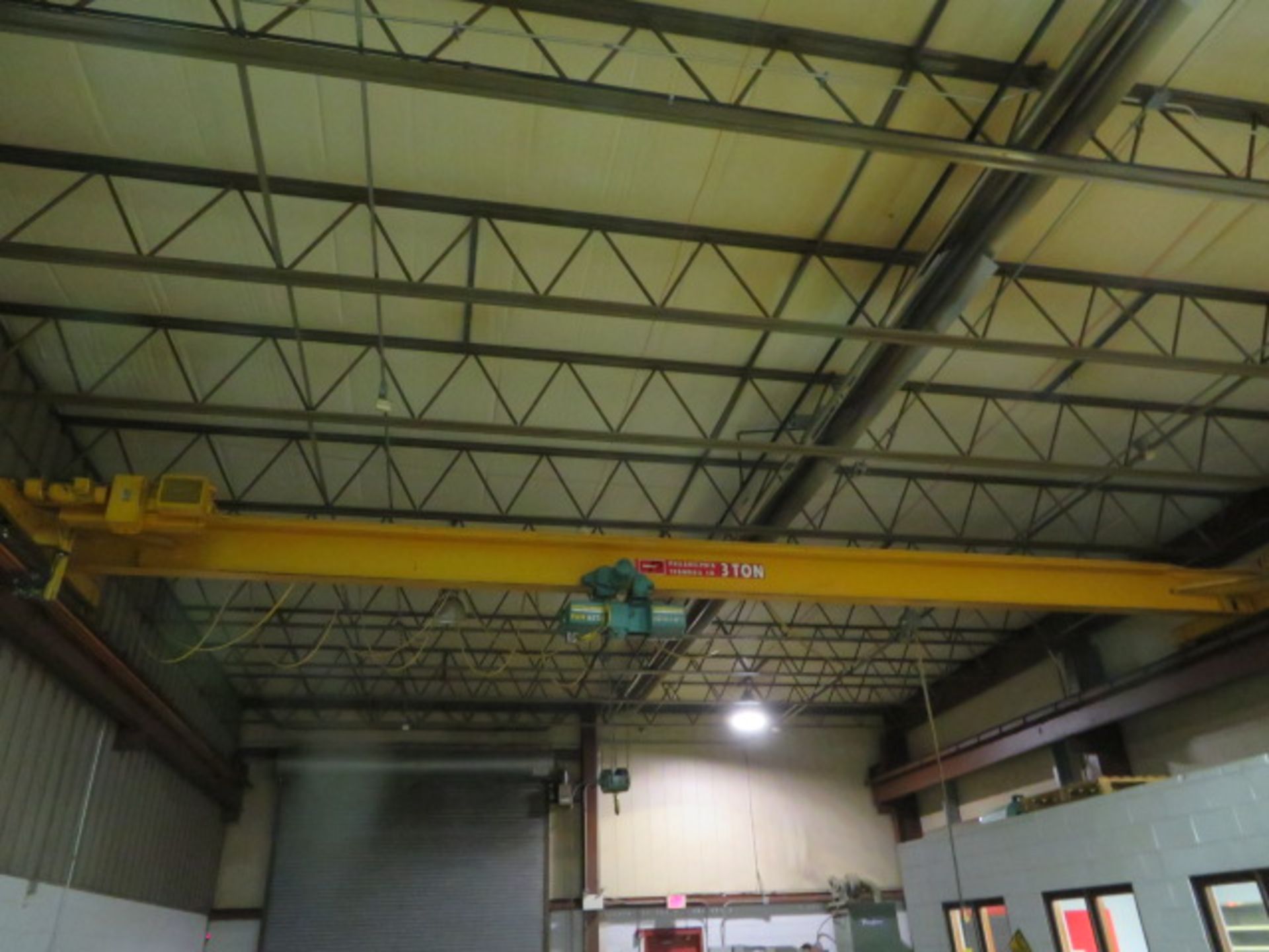 PHILADELPHIA TRAMRAIL SINGLE GIRDER OVER RAIL 3 TON TRAVELING BRIDGE CRANE WITH P AND H BETA ... - Image 3 of 5