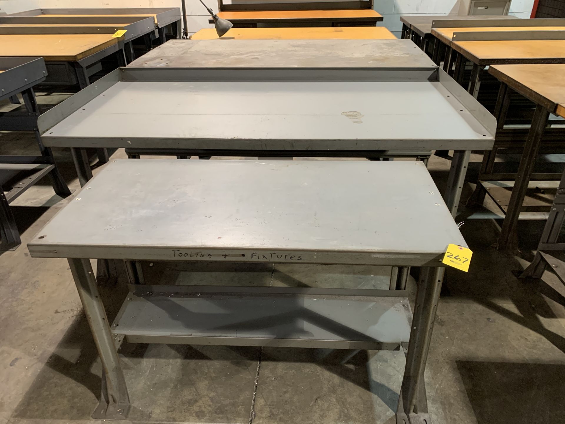 (2) 6 FT. (1) 4 FT. METAL TOP WORK BENCHES