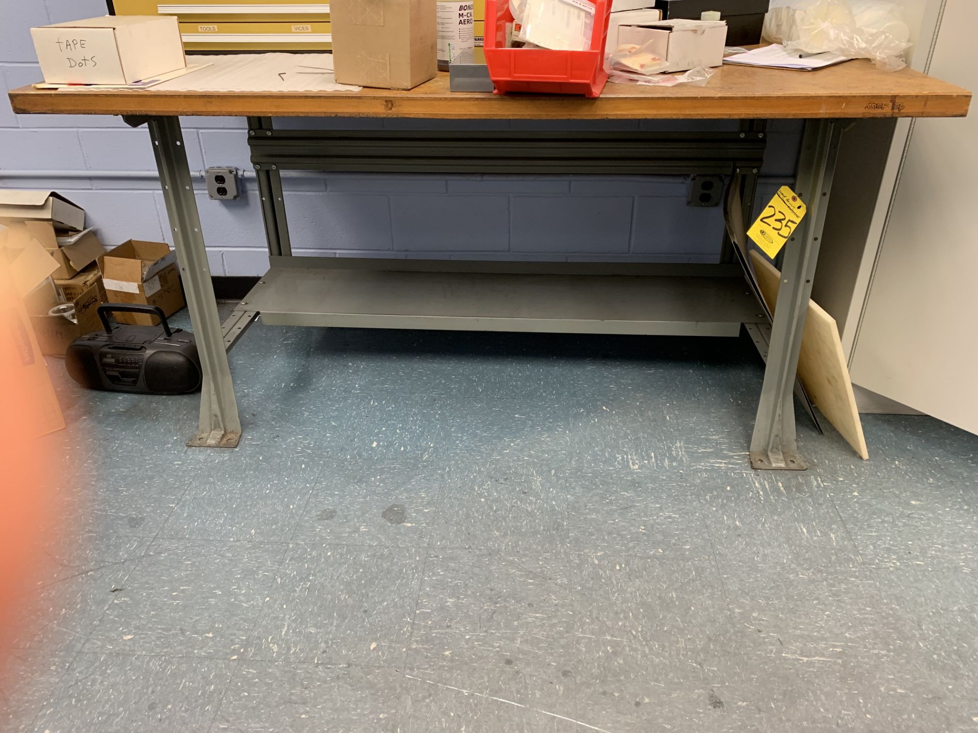 72 IN. SHOP TOP WORK BENCH WITH BACK SPLASH - CONTENTS NOT INCLUDED - Image 2 of 2