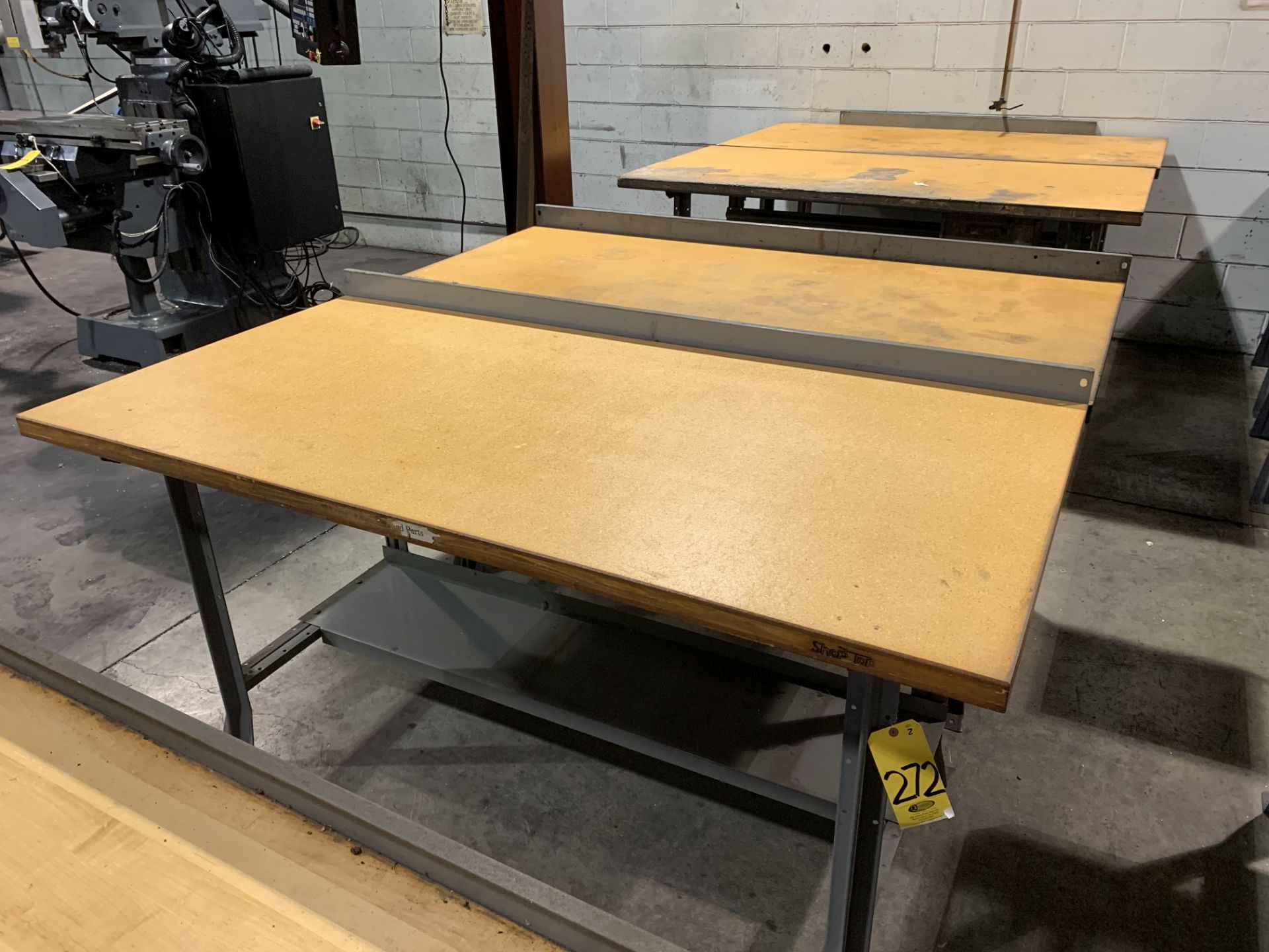 (2) 6 FT. SHOP TOP WORK BENCHES WITH BACK SPLASHES