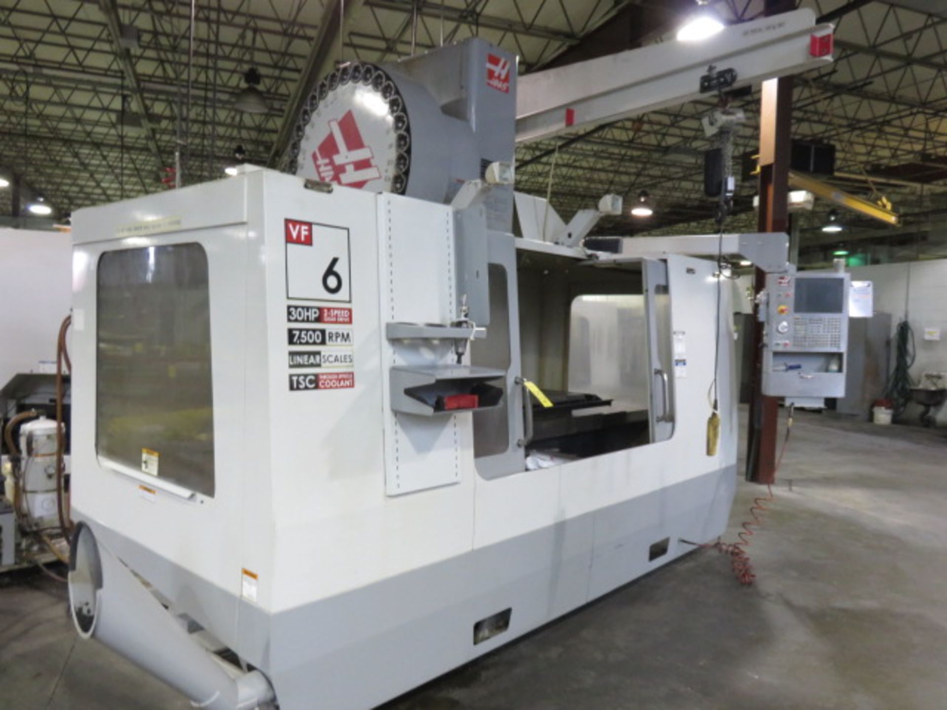2006 HAAS VF-6/50 CNC VERTICAL MACHINING CENTER, S/N 1050547, WIRED FOR 5 AXIS , (REPLACED SPNDL.) - Image 6 of 7