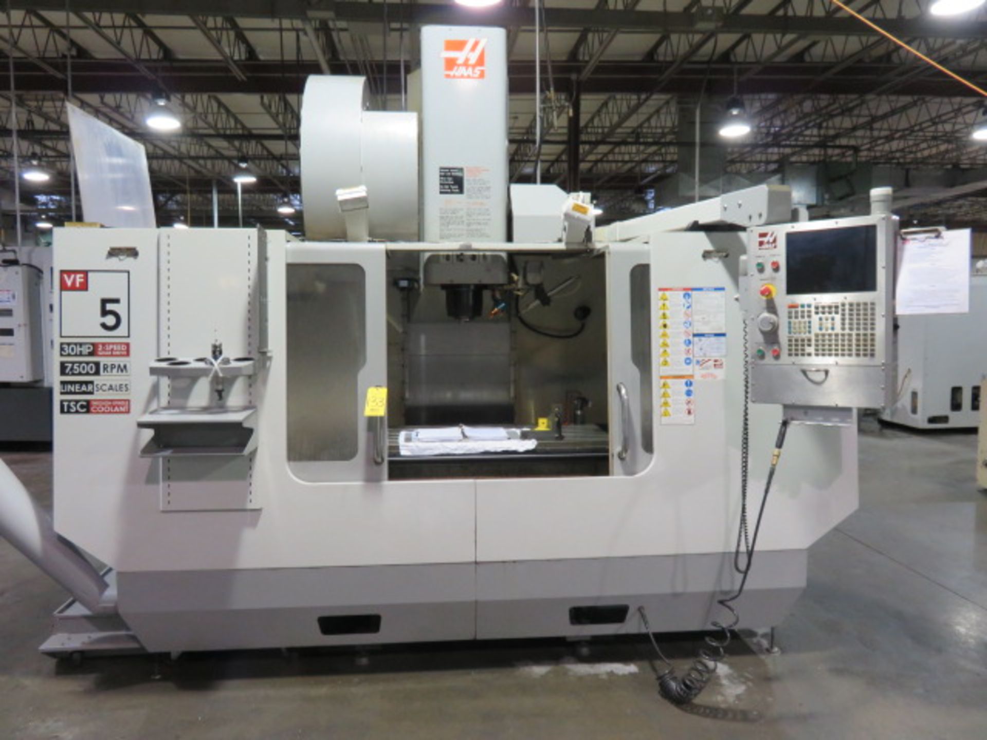 2007 HAAS VF-5/50 CNC VERTICAL MACHINING CENTER, S/N 1062010, 12,618 HOURS, (NEW SPNDL. 2012)