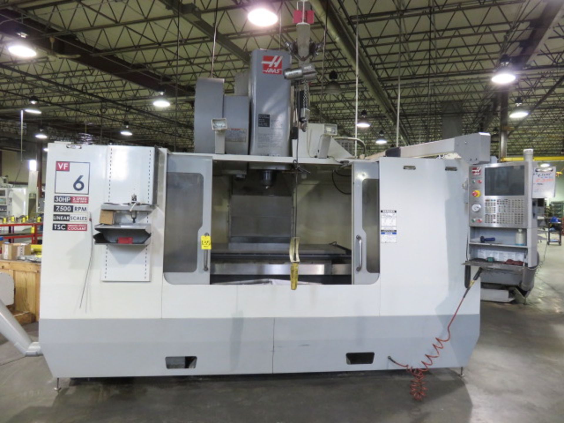 2006 HAAS VF-6/50 CNC VERTICAL MACHINING CENTER, S/N 1050547, WIRED FOR 5 AXIS , (REPLACED SPNDL.)