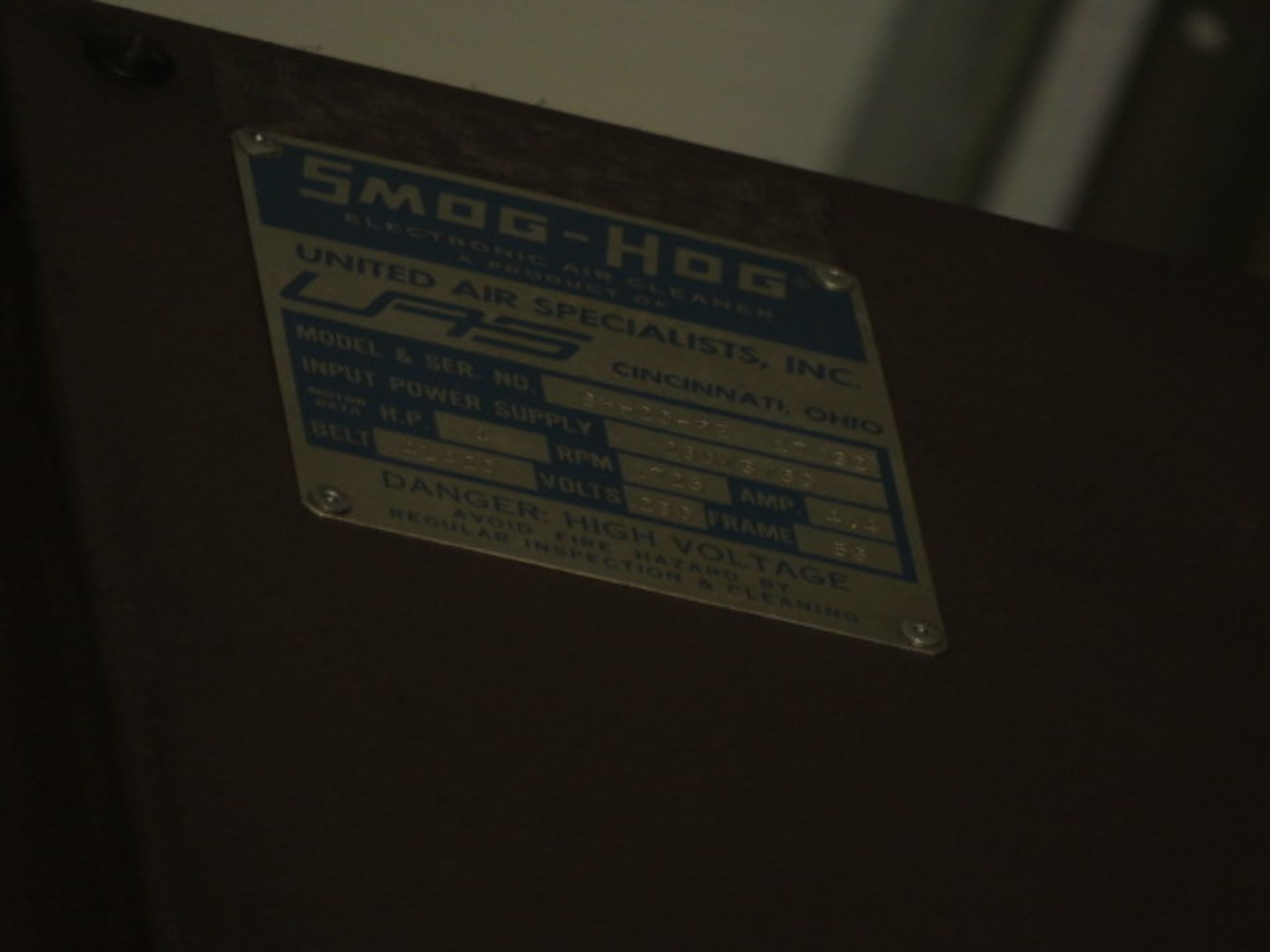 SMOG-HOG AIR CLEANER, MDL. SH-20-PE (SUSPENDED FROM THE CEILING) - Image 3 of 3