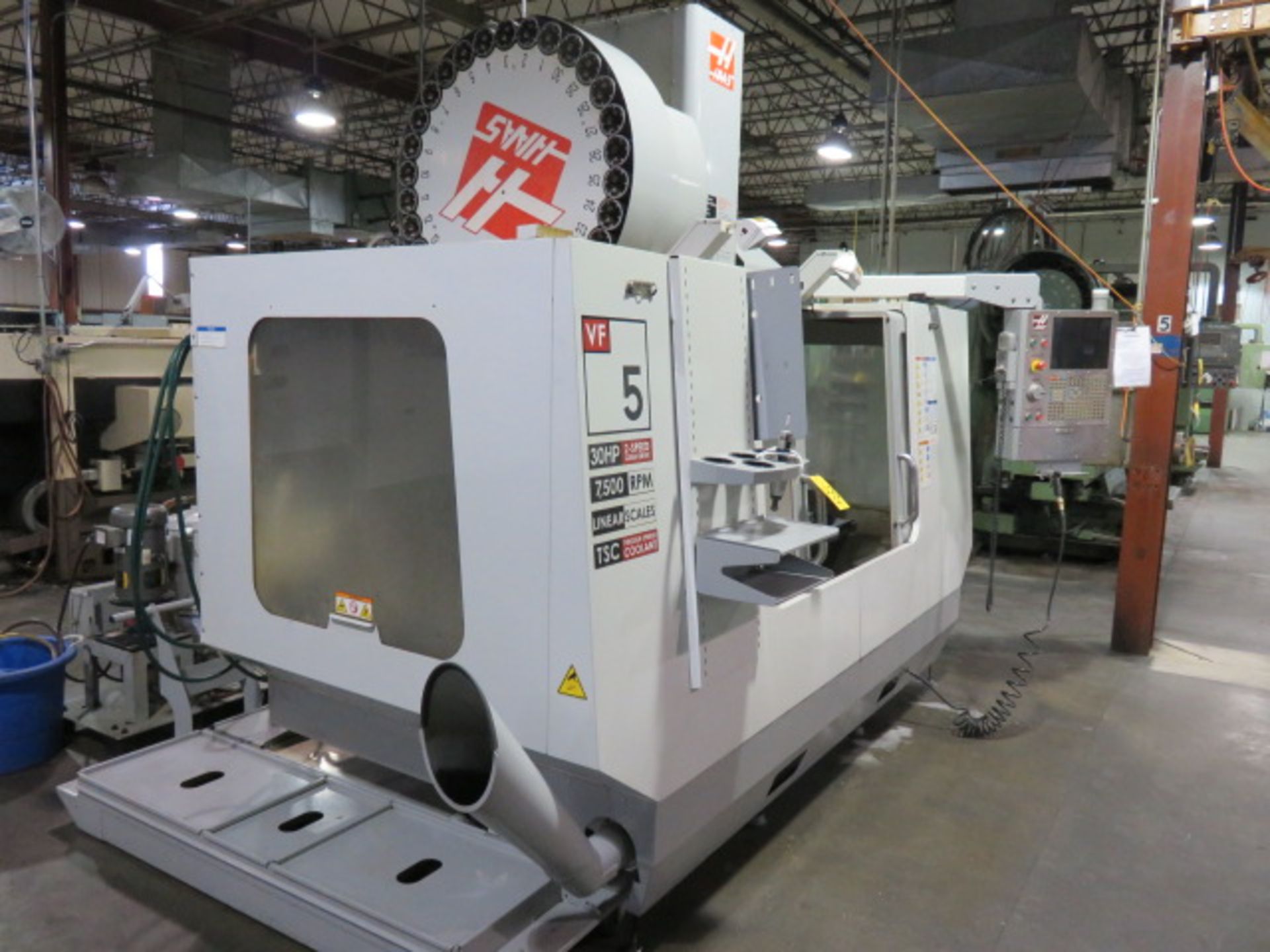 2007 HAAS VF-5/50 CNC VERTICAL MACHINING CENTER, S/N 1062010, 12,618 HOURS, (NEW SPNDL. 2012) - Image 5 of 6