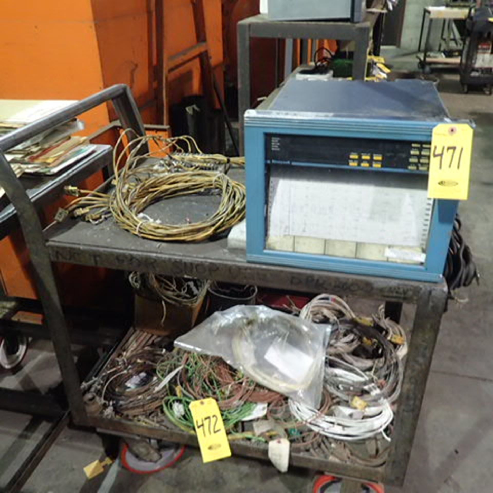 HONEYWELL CHART RECORDER W/DRO, TEST BLOCK, THERMOCOUPLES AND H.D. CART