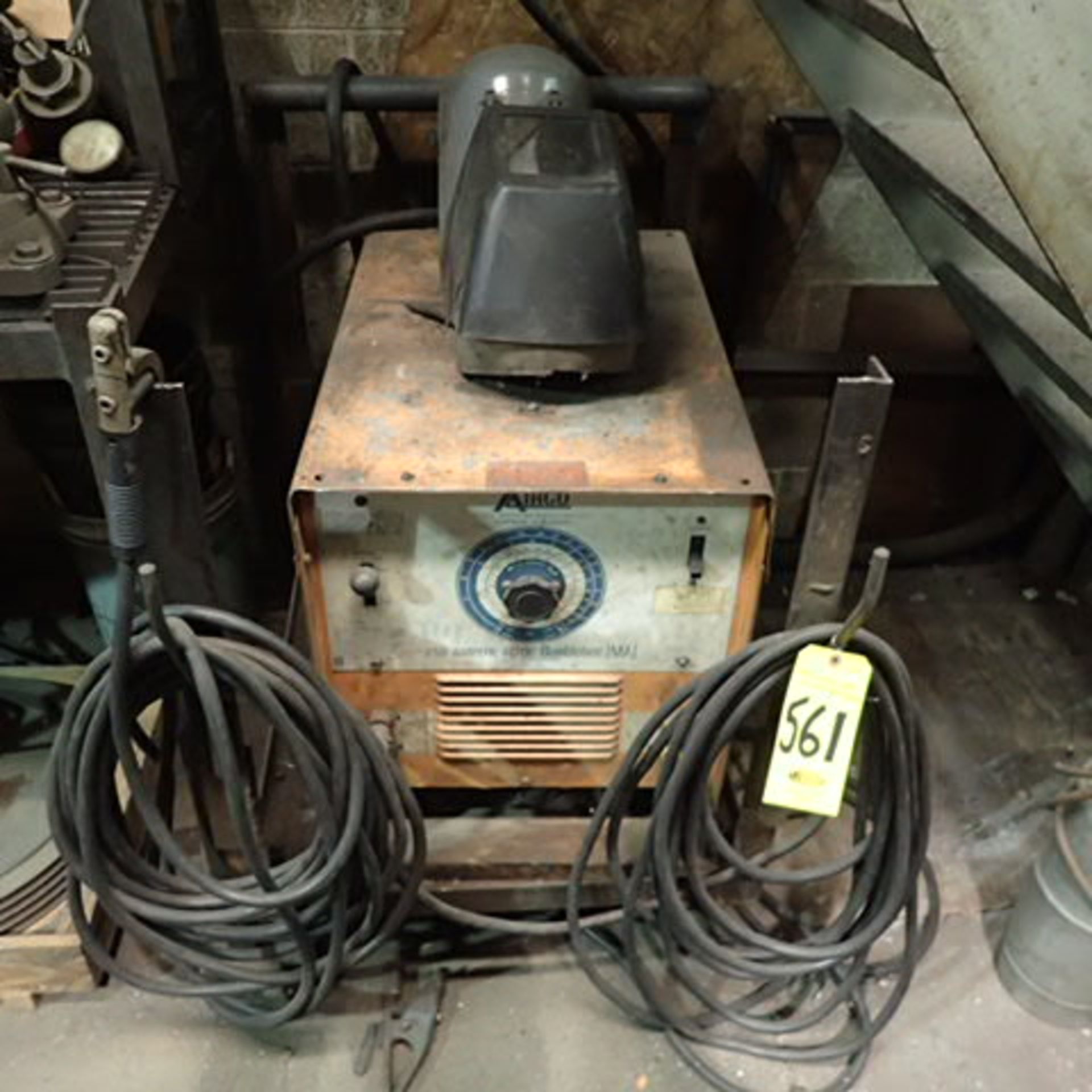 AIRCO 250 AMP AC/DC BUMBLBEE TIG WELDER WITH LEADS AND PORTABLE CART