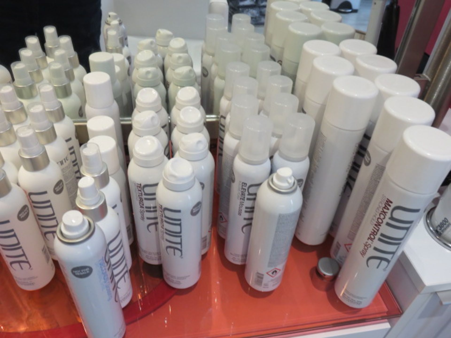 ASSORTED UNITE HAIR PRODUCTS, SPRAYS, CREAMS, OPEN BOTTLES - Image 4 of 4