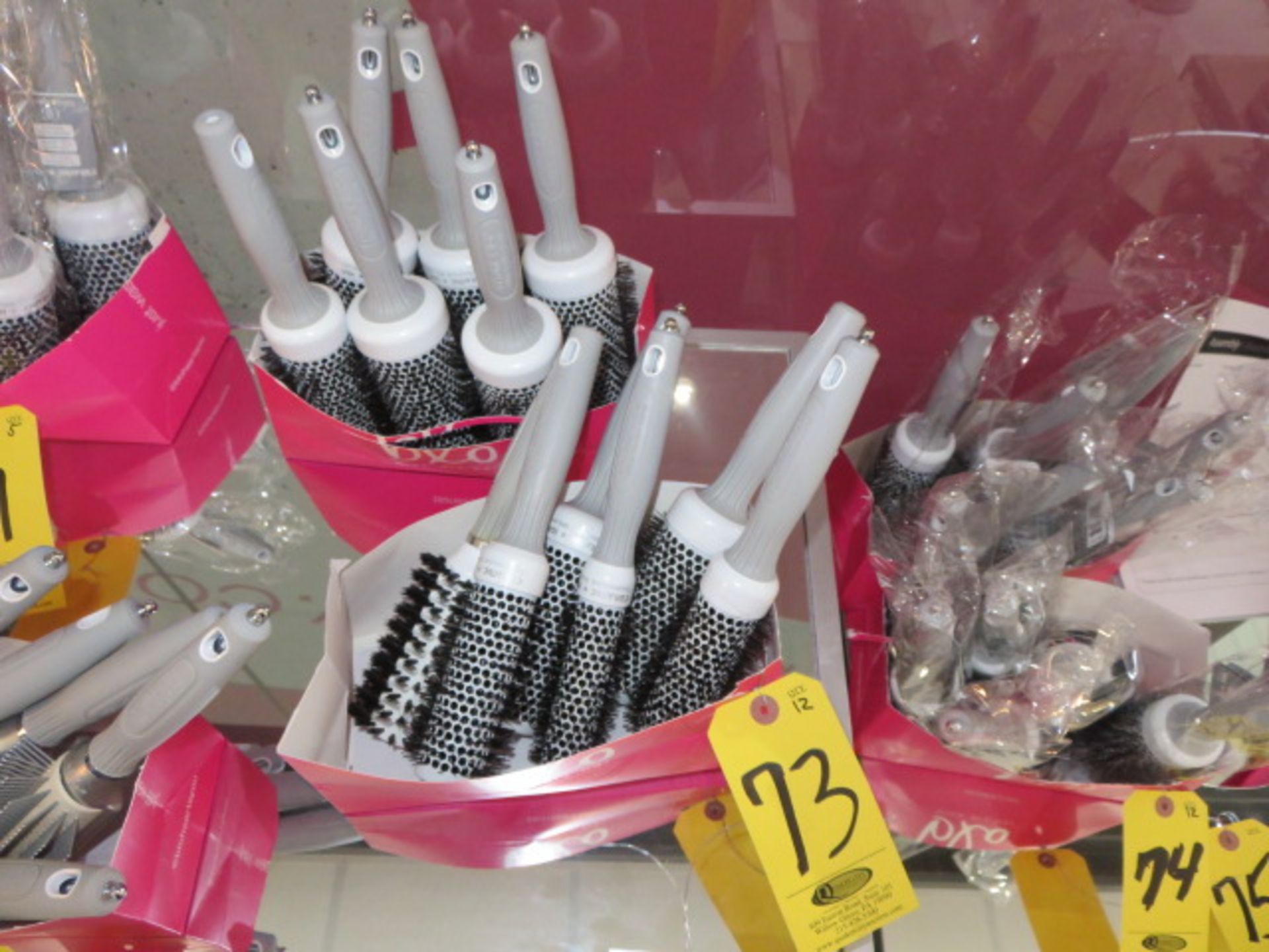 (12) OLIVIA GARDEN 25-35 AND TURBO VENT CERAMIC ION BRUSHES-USED