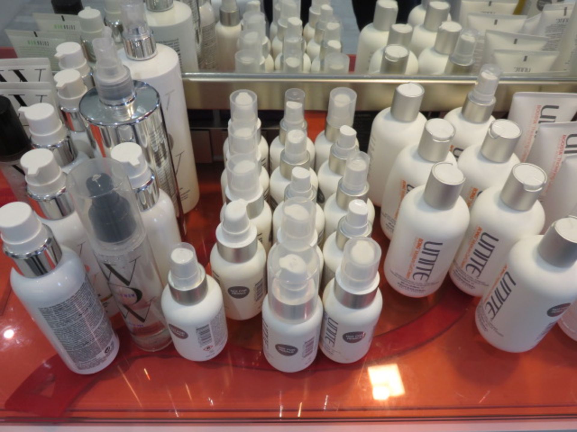 ASSORTED UNITE HAIR PRODUCTS, SPRAYS, CREAMS, OPEN BOTTLES - Image 2 of 4