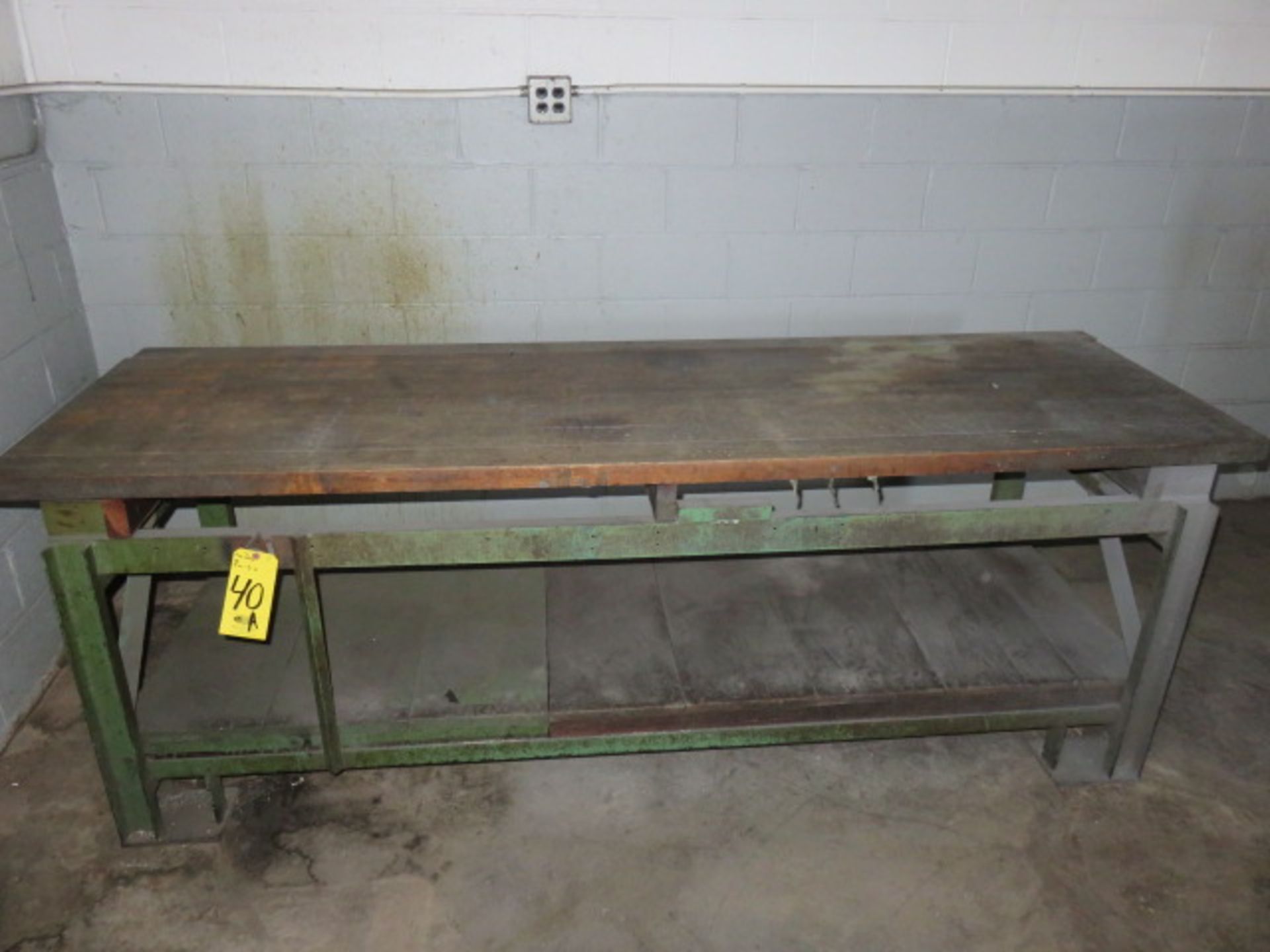 30 IN, X 96 UB, BUTCHER BLOCK BENCH WITH IRON FRAME