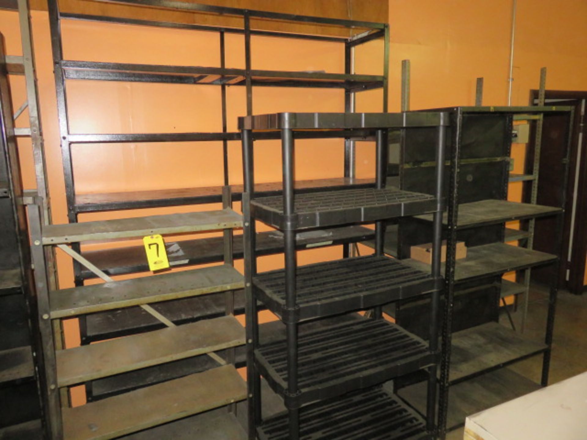ASSORTED SHELVING UNIT AND ONE CABINET