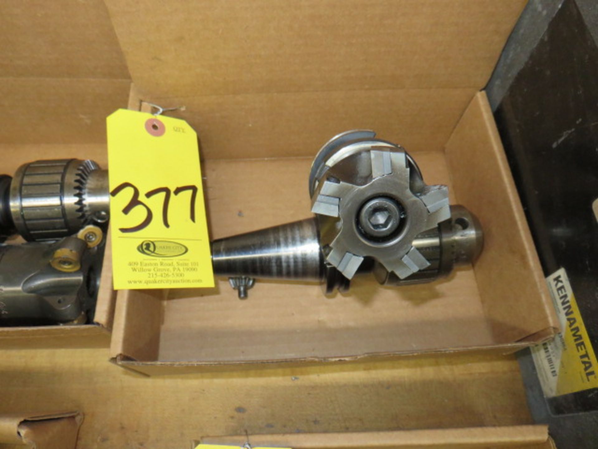 (2) CAT 40 HOLDERS EQUIPPED WITH FACEMILL AND DRILL CHUCK - Image 2 of 2