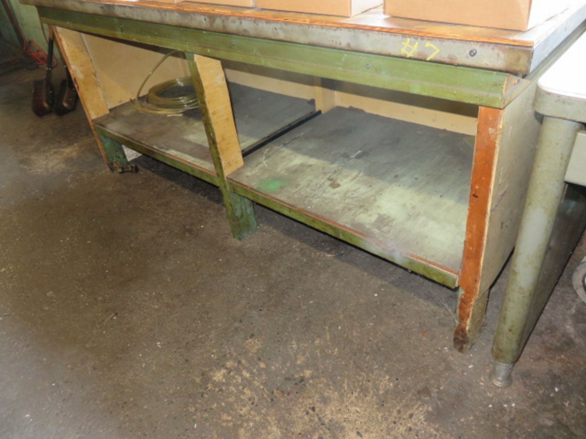 (3) WOODEN WORK BENCHES - Image 3 of 3