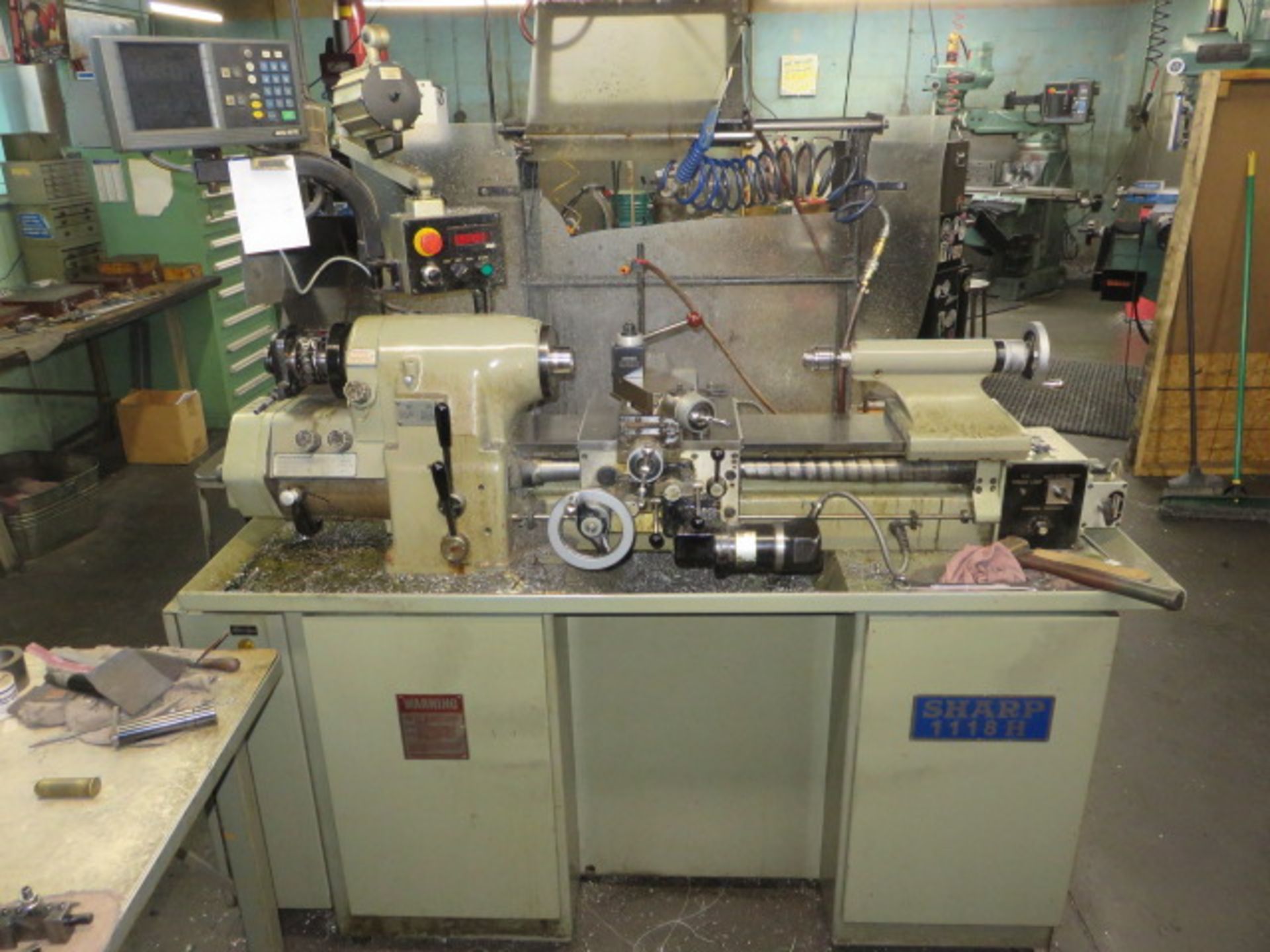 2001 SHARP 1118H HIGH PRECISION TOOL ROOM LATHE, S/N CTL-1391, DIGITAL VARIABLE SPEED RO,… - Image 8 of 8