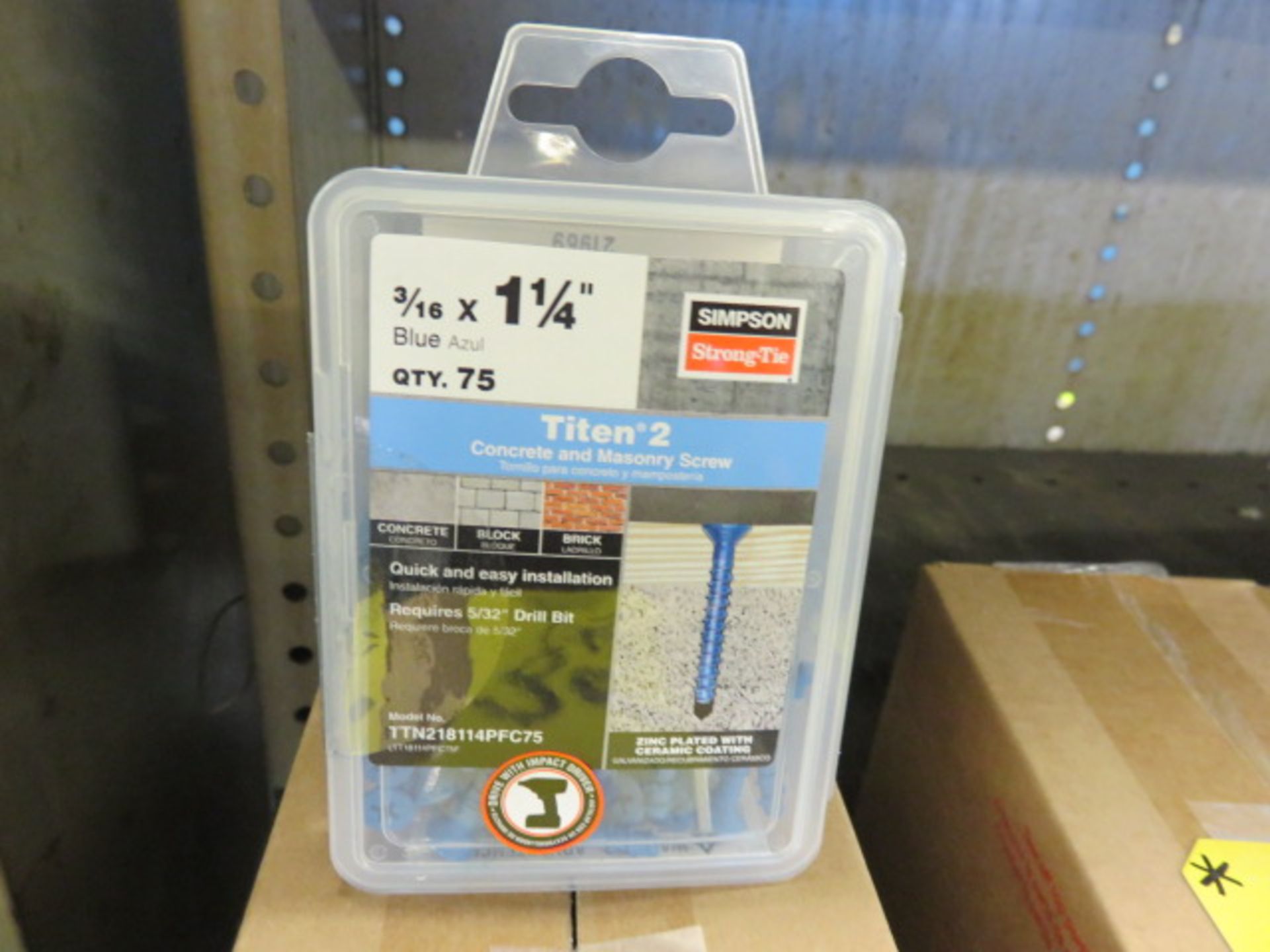 SIMPSON STRONG-TIE 3/16 X 1-1/4 IN. BLUE TITEN 2 CONCRETE AND MASONRY SCREWS (5 PACKS INSIDE) - Image 3 of 3