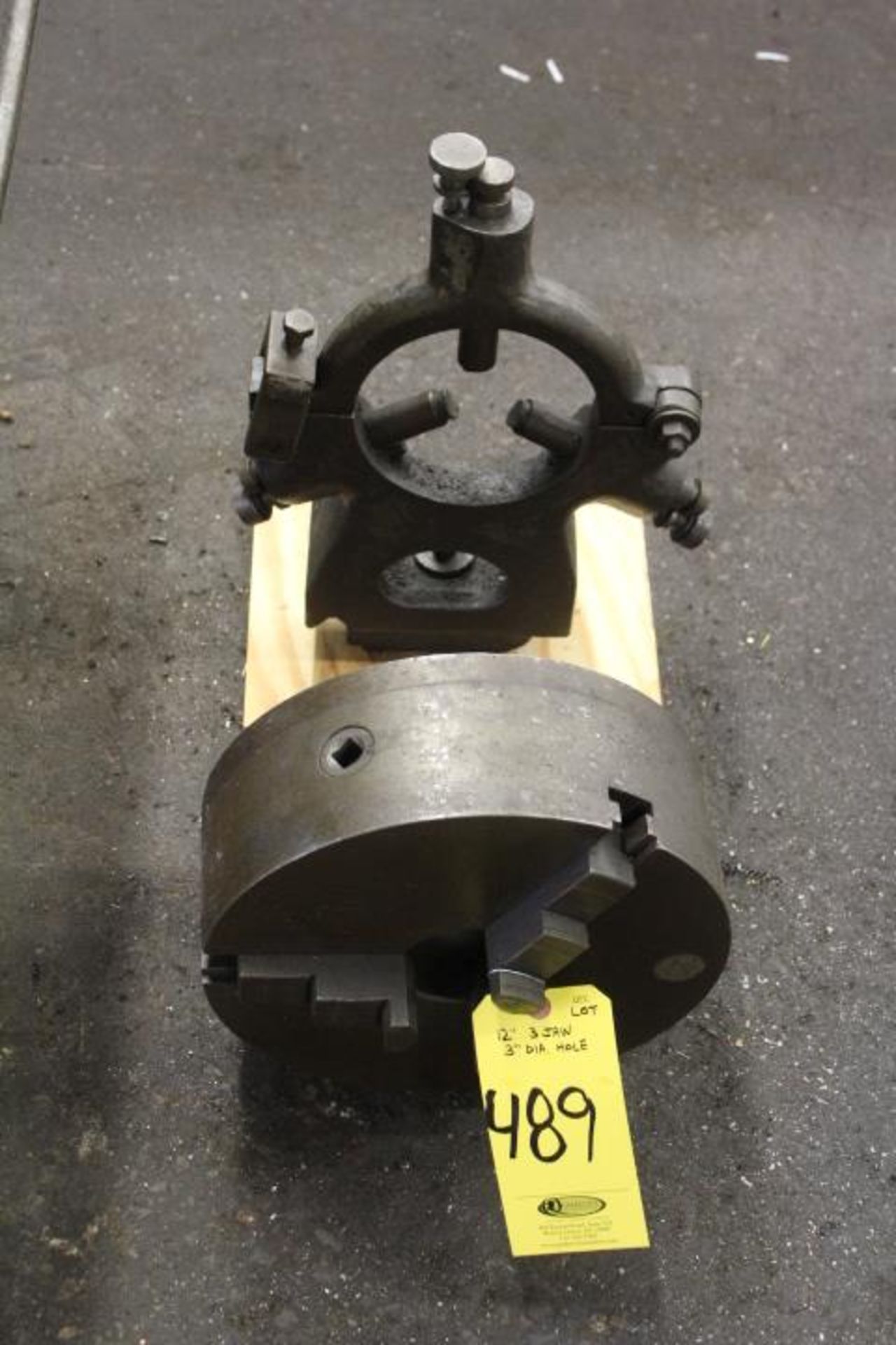 12 IN. 3-JAW CHUCK, OUTSIDE THREADING FOR SPINDLE ATTACHMENT, WILL FIT CLAUSING COLCHESTER LATHE...