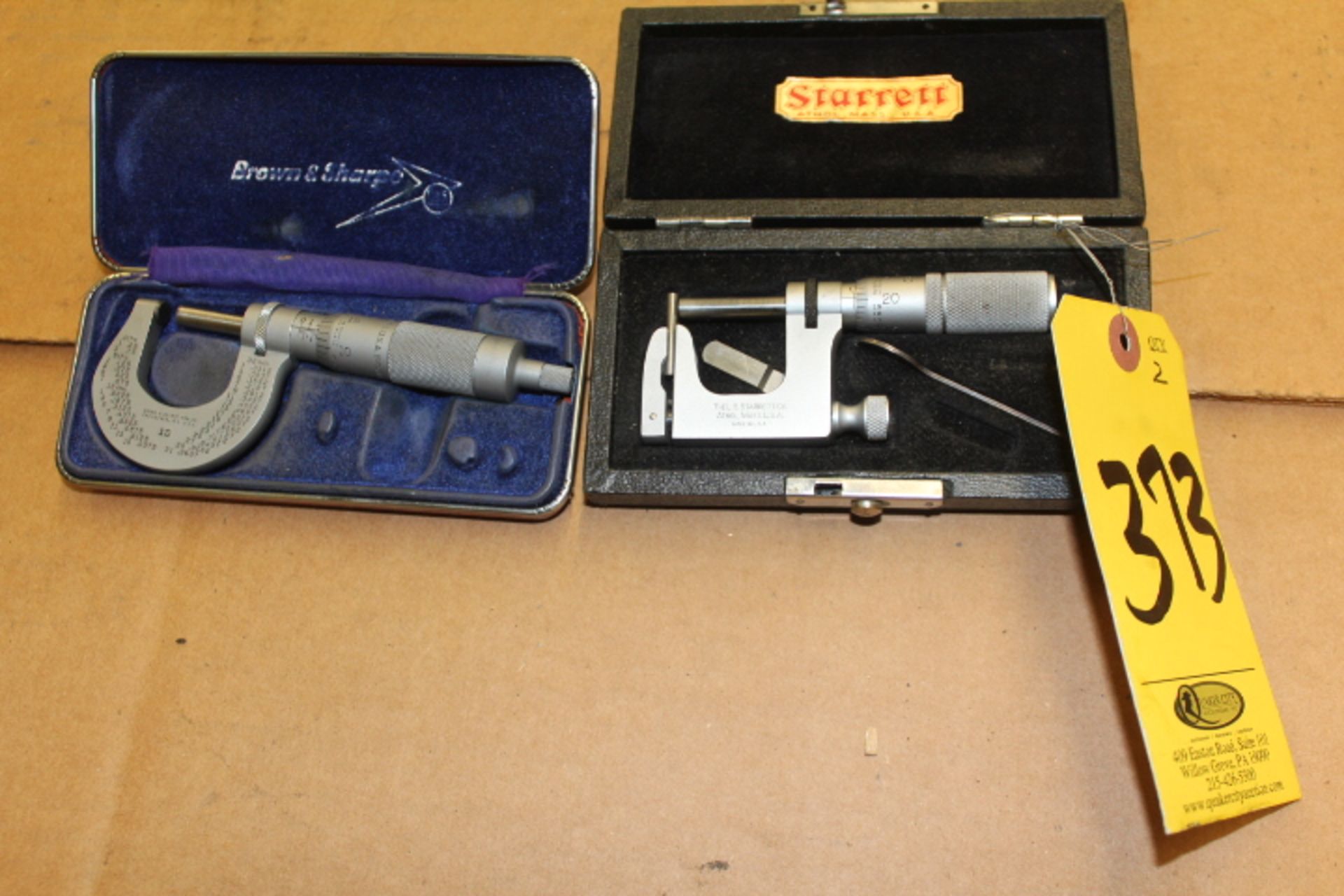 STARRETT NO. 220 ANVIL AND BROWN AND SHARPE MICROMETERS