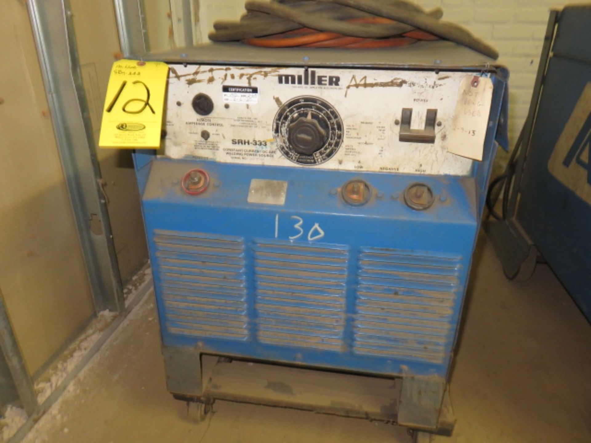 MILLER SRM-333 CC DC ARC POWER SUPPLY (TAKEN OUT OF ACTIVE SERVICE-WORKING CONDITION IS UNKNOWN)
