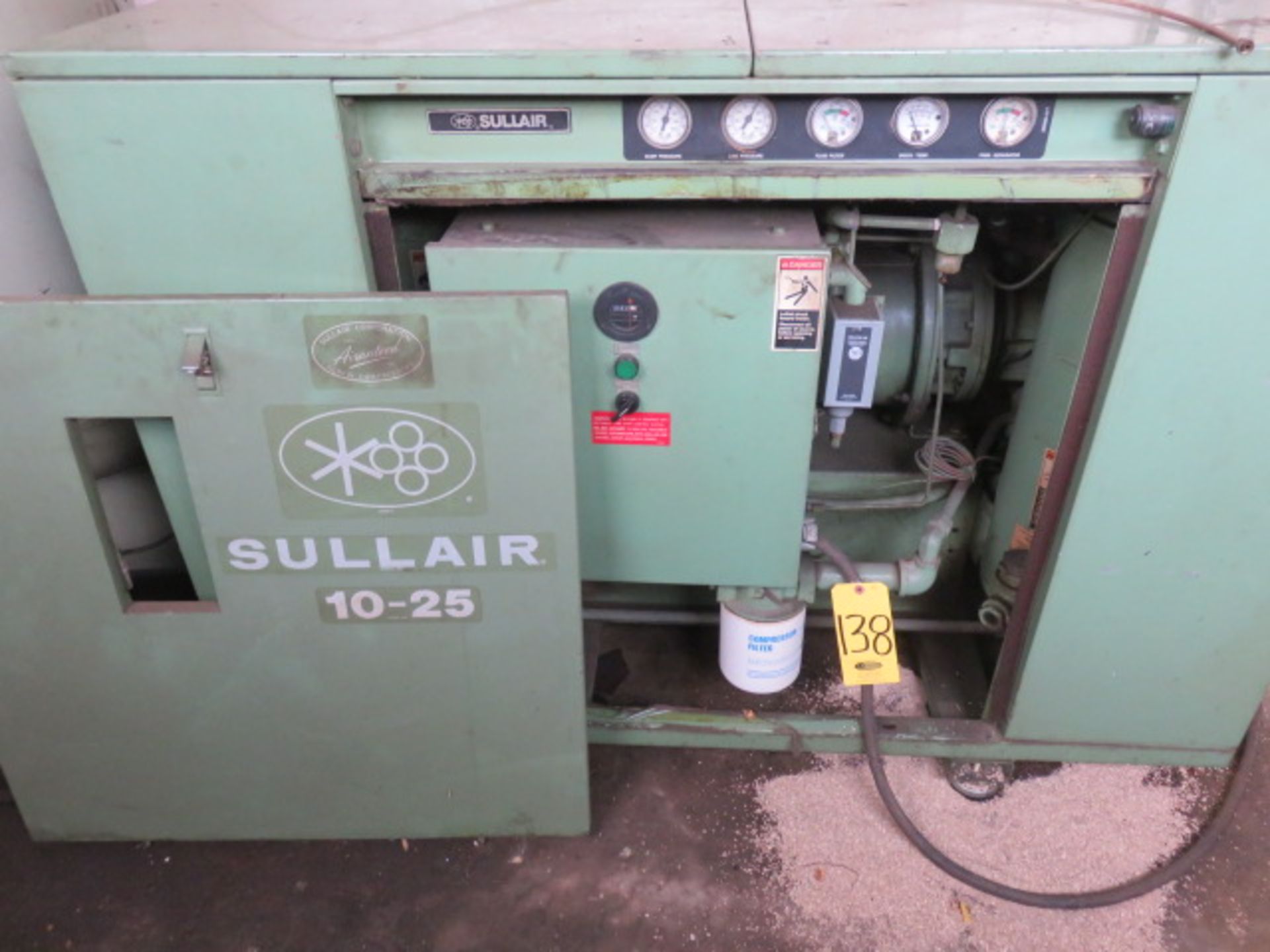 SULLAIR 10-25 ROTARY SCREW AIR COMPRESSOR, 25 HP, 43,407 HRS - Image 4 of 4