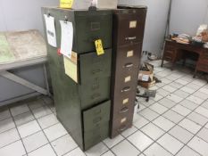 (2) 4-DR FILE CABINETS, (2) SLIDING DOOR CABINETS AND (3) DD SUPPLY CABINETS