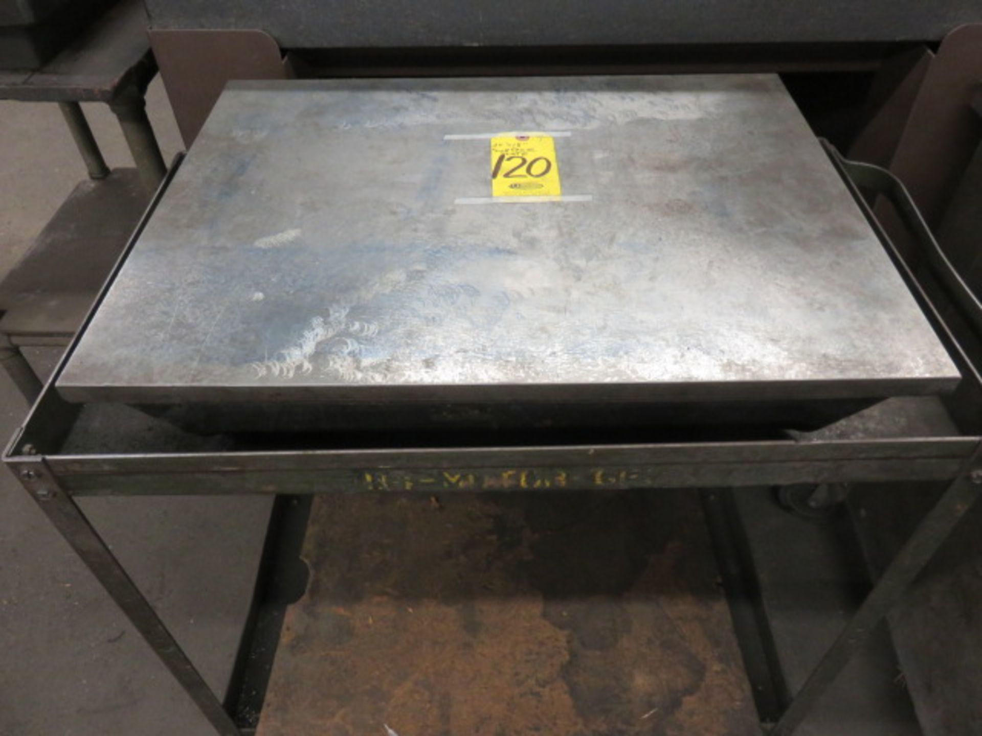 24 IN. X 18 IN. IRON SURFACE PLATE WITH CART