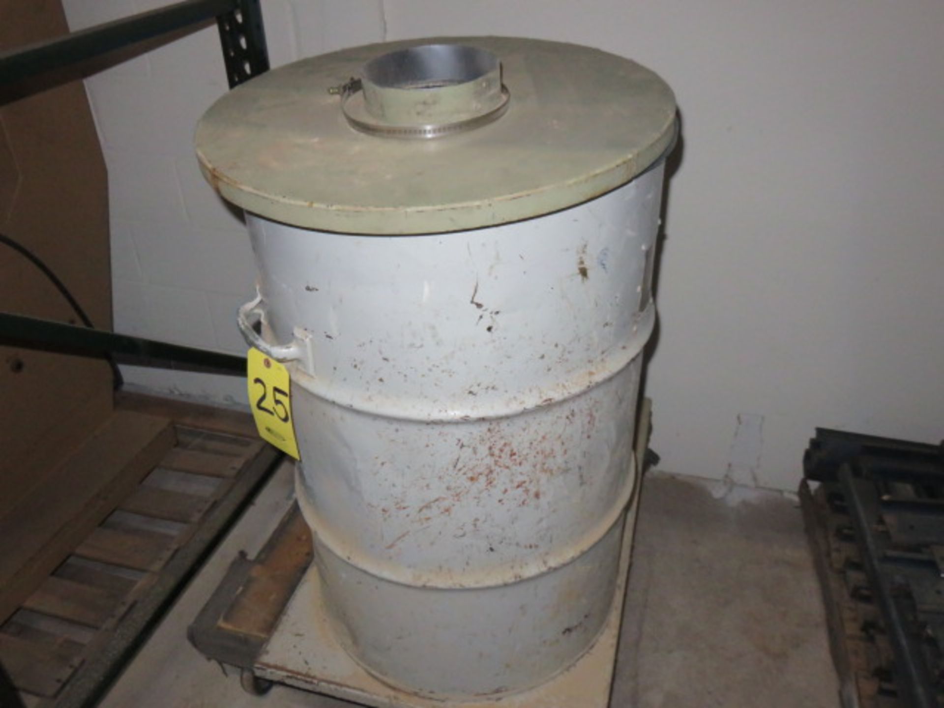 DRUM TOP DUST COLLECTOR WITH 1-1/2 HP BALDOR MOTOR AND DRUM