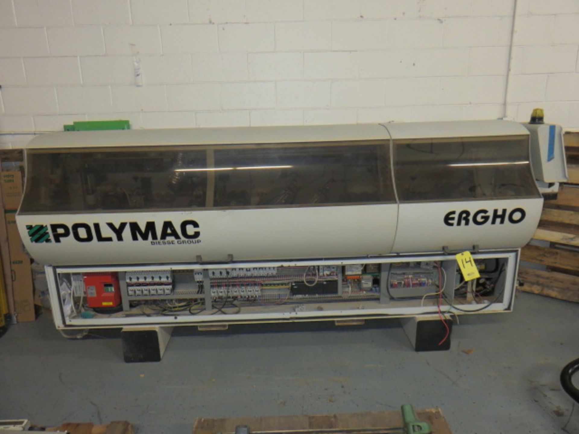 1999 BIESSE POLYMAC ERGHO 2 SINGLE SIDED EDGE BANDER, S/N 90030, UNIOP CONTROL, 15 mm (5/8) Cap... - Image 2 of 9