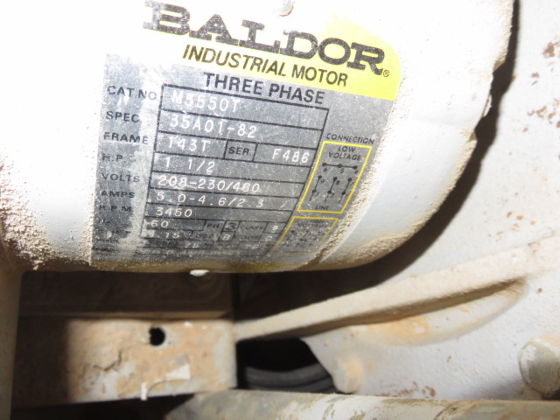 DRUM TOP DUST COLLECTOR WITH 1-1/2 HP BALDOR MOTOR AND DRUM - Image 3 of 3