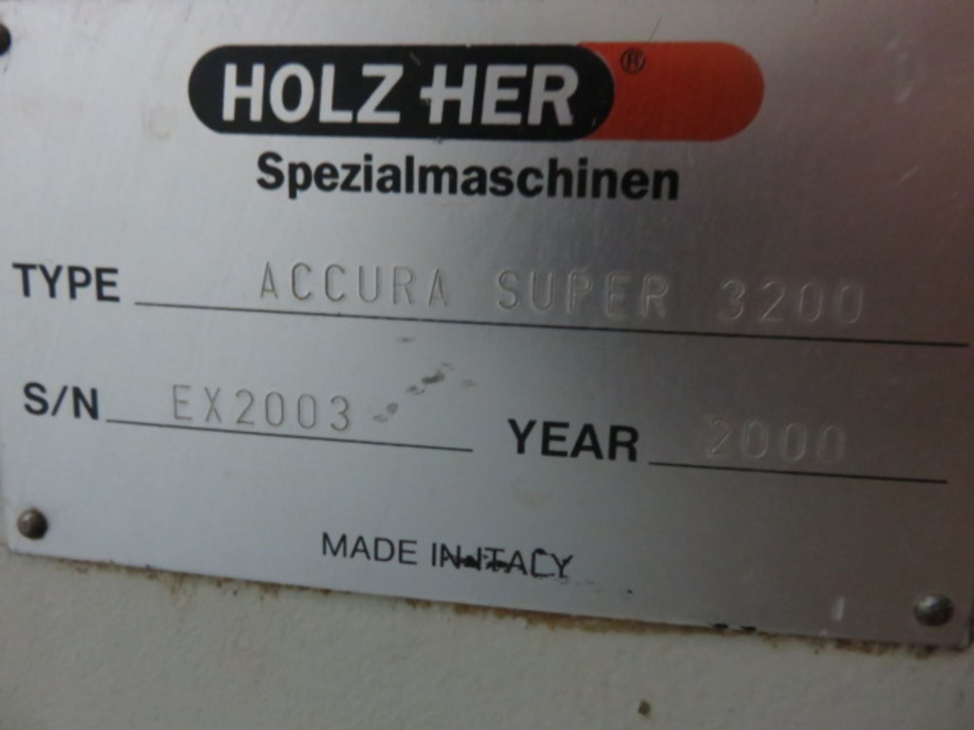 2000 HOLZHER ACCURA SUPER 3200 CNC PANEL SAW, S/N EX2003, S/N 1X2003, 3200 MM (126 IN.) Max... - Image 5 of 9