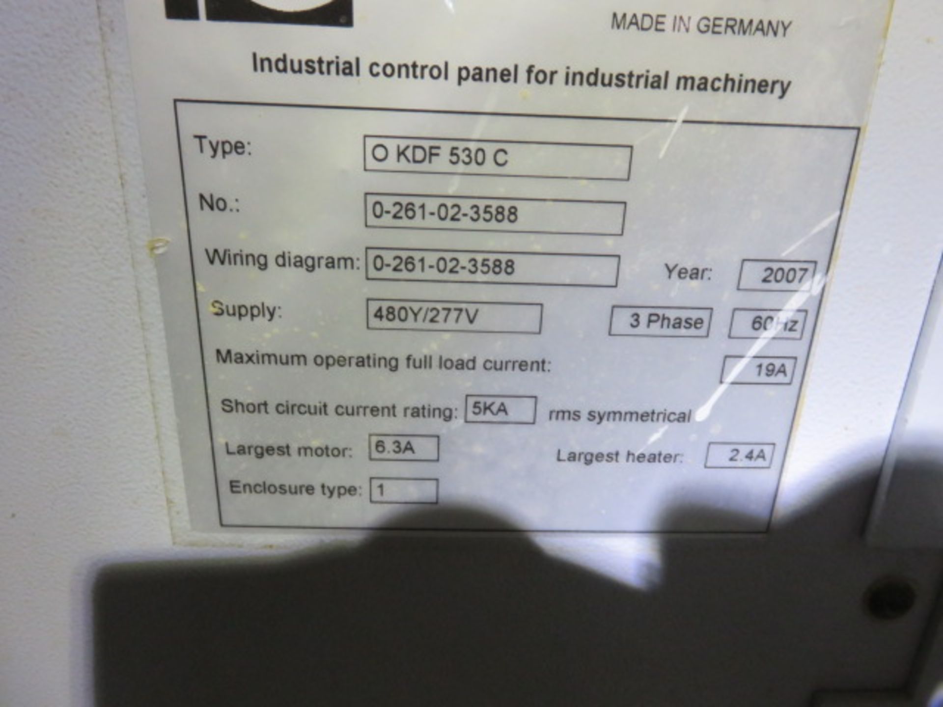 2007 BRANDT 0PTIMAT KDF 530 C SINGLE SIDED EDGE BANDER, S/N 0-261-02-3588, 0.4 – 8 mm... - Image 4 of 7