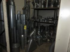 ASSORTED SPIRAL PIPE AND FITTINGS, CLAMPS AND GATES DUCT WORK, Single AND Double Branches...