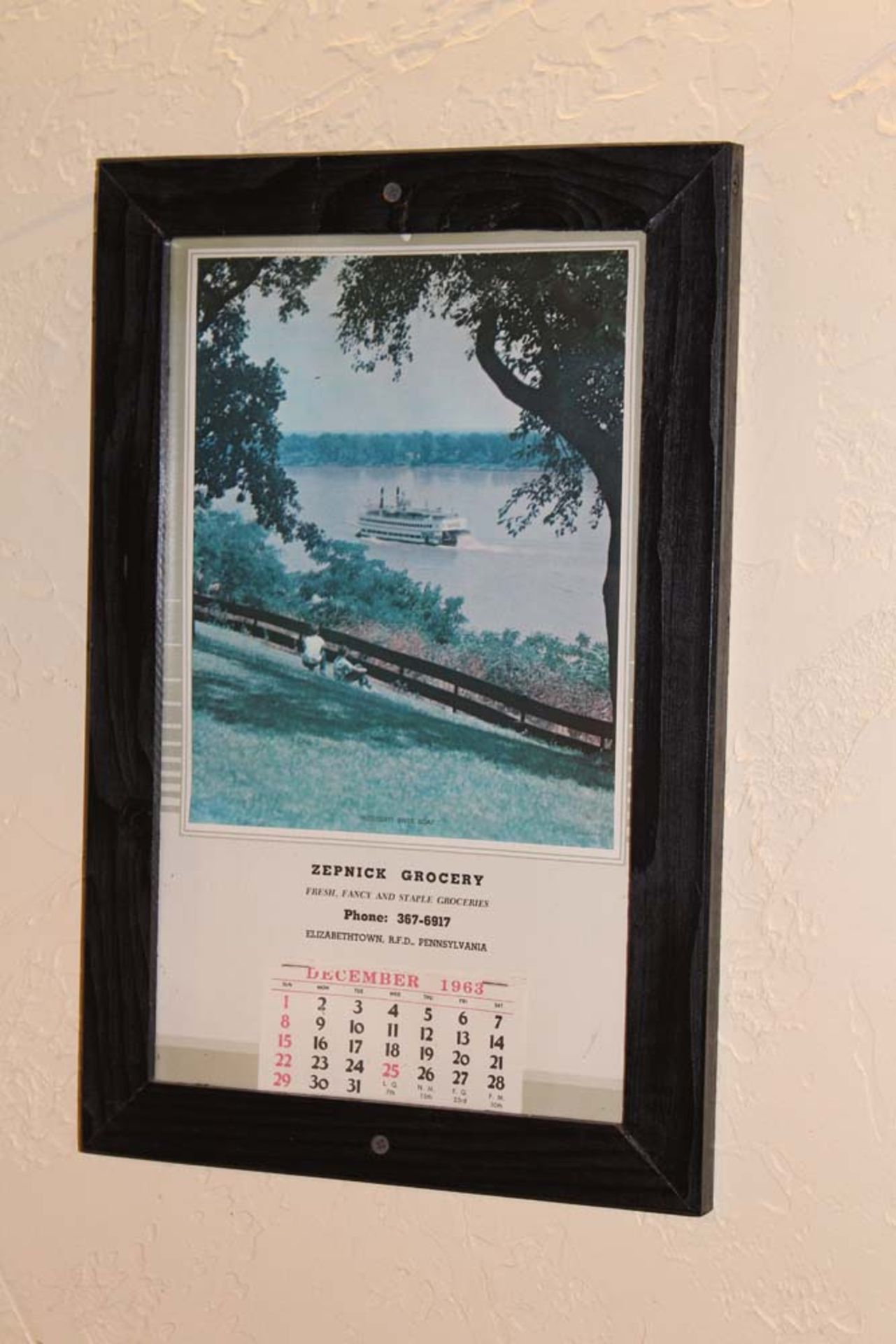 Memorabilia Zenpnick Grocery Calendar, Bausman Fire sign, Rope Winder, Picture of Harrisburg, H. - Image 3 of 7