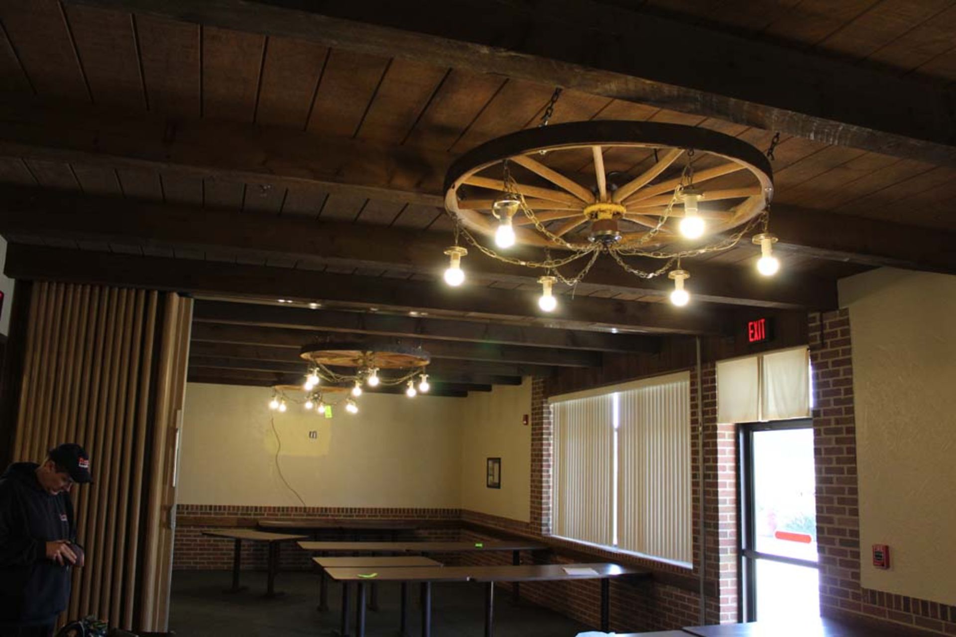 (3) Wagon Wheel Chandelier - Image 2 of 3